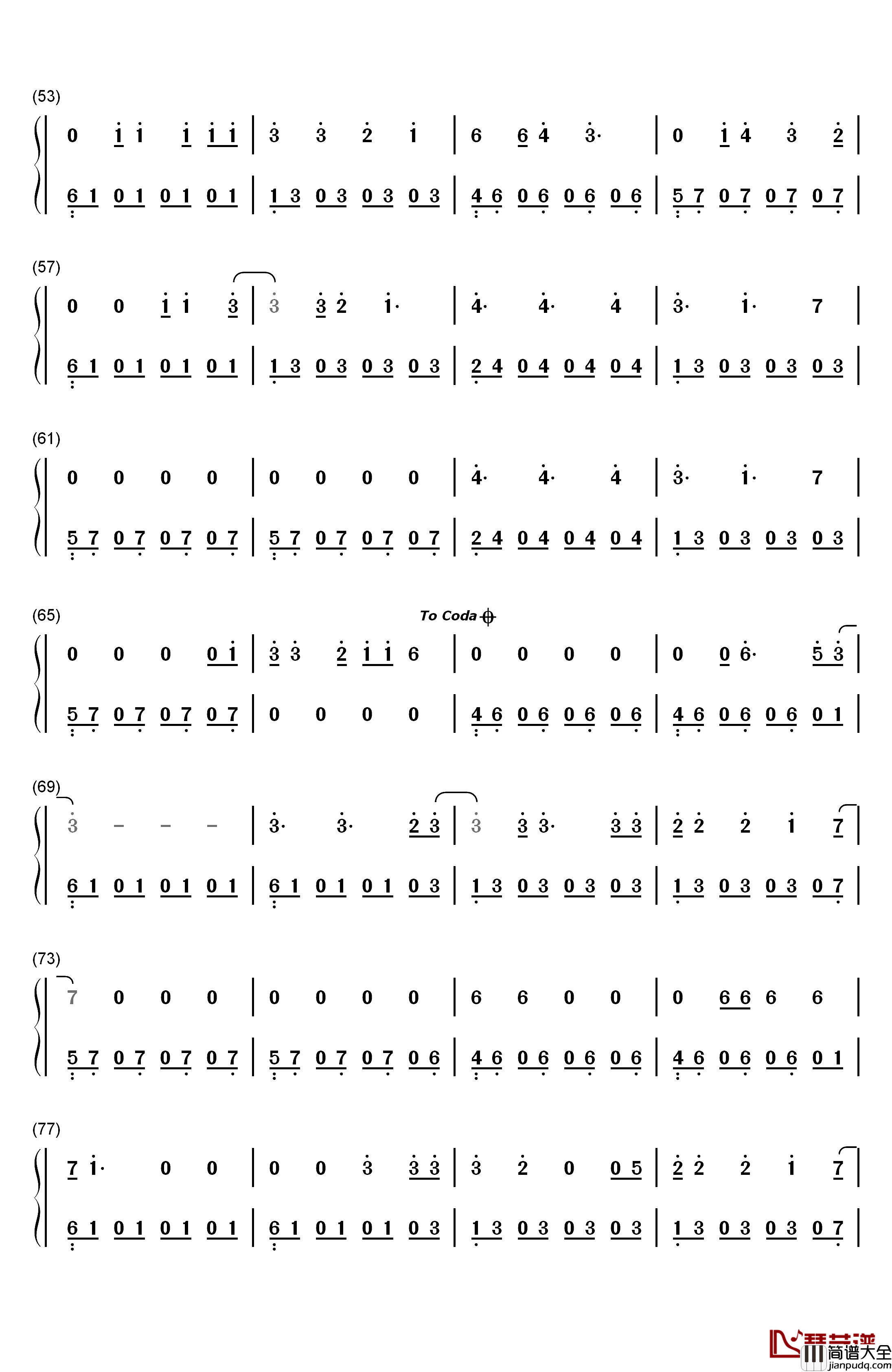 Waves钢琴简谱_数字双手_Dean_Lewis