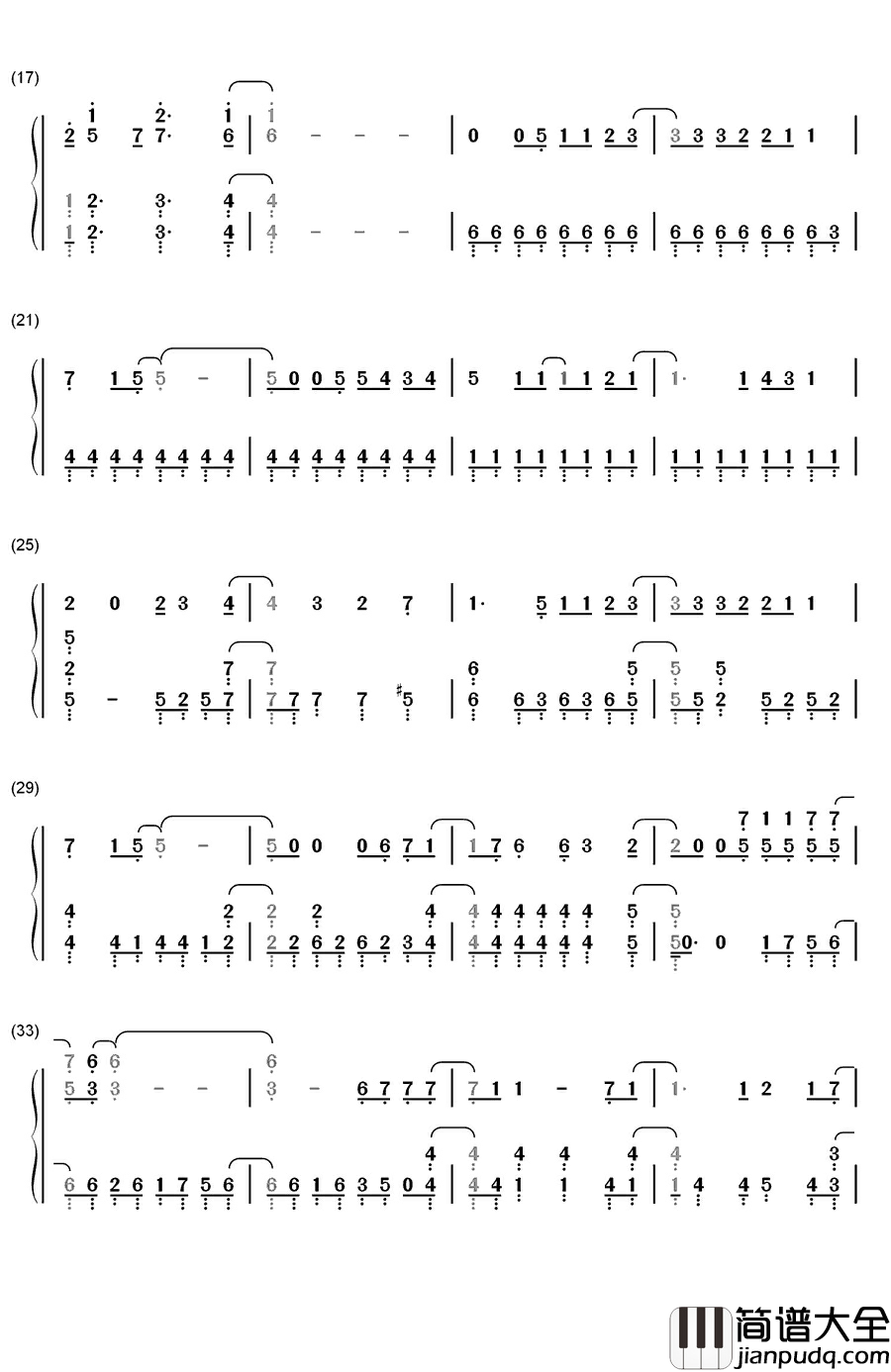 NEVER钢琴简谱_数字双手_小林竜之&铃木このみ
