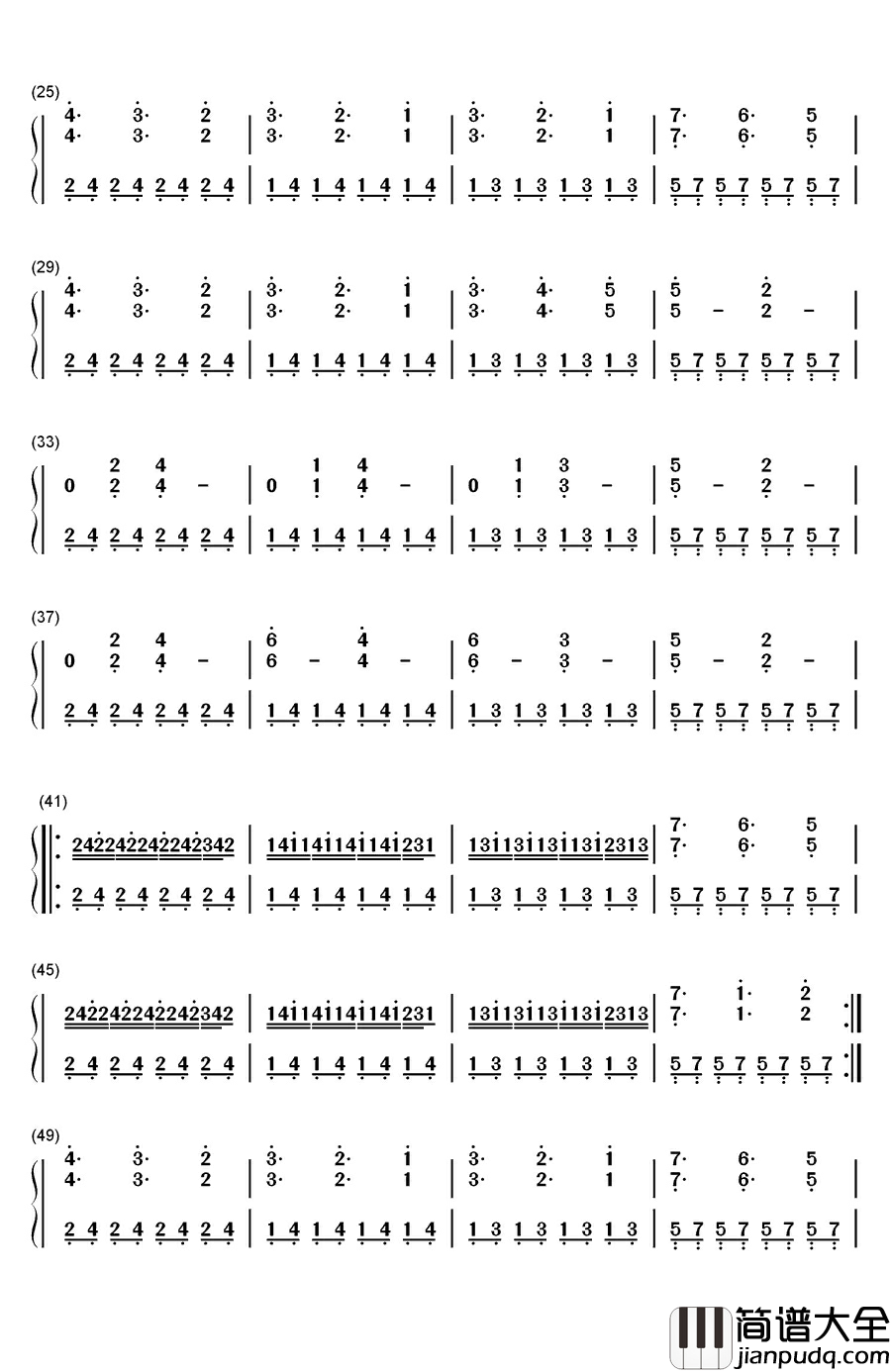 Imagining钢琴简谱_数字双手_Brian_Crain