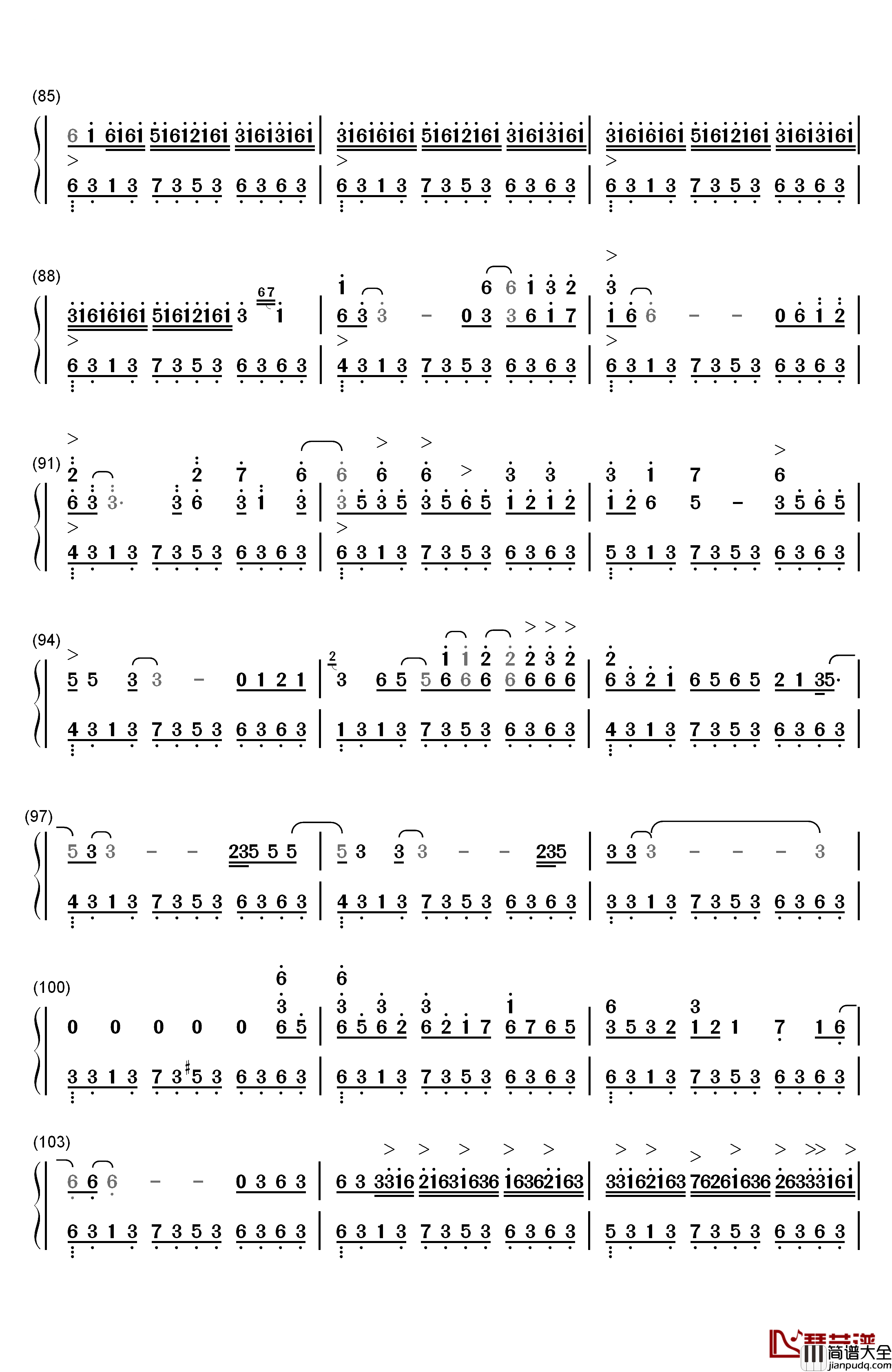 February_Sea二月海钢琴简谱_数字双手_George_Winston