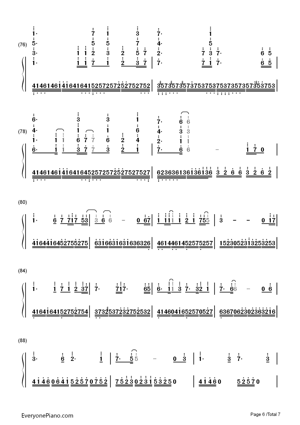 原点钢琴简谱_数字双手_西单女孩