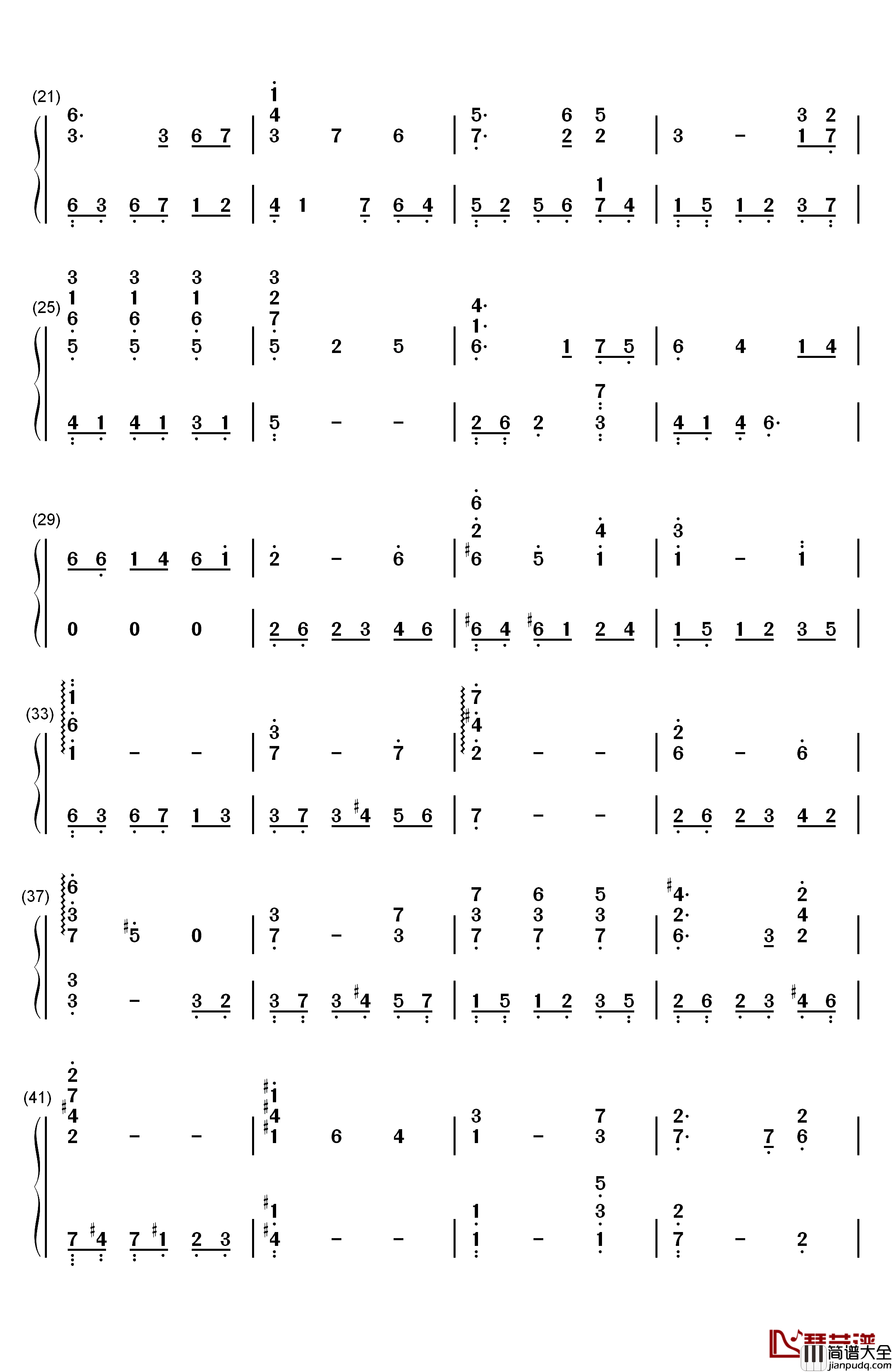 ザナルカンドにて钢琴简谱_数字双手_植松伸夫