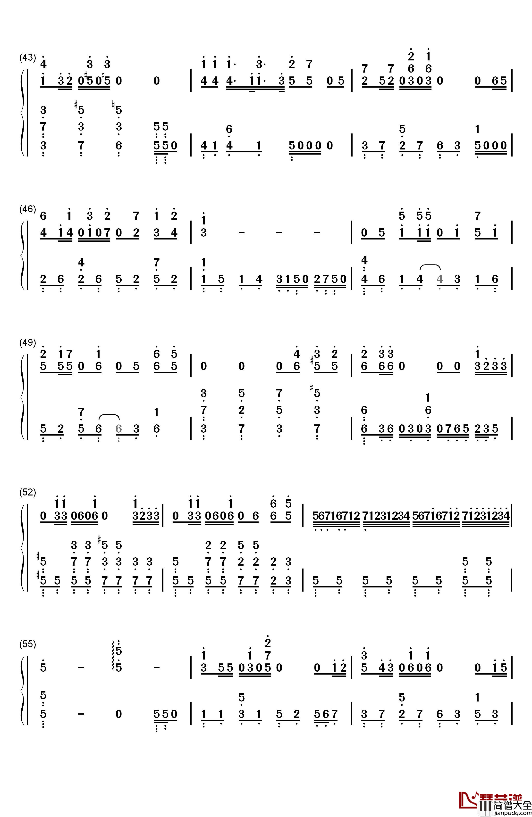 爱してるばんざーい！钢琴简谱_数字双手_μ's