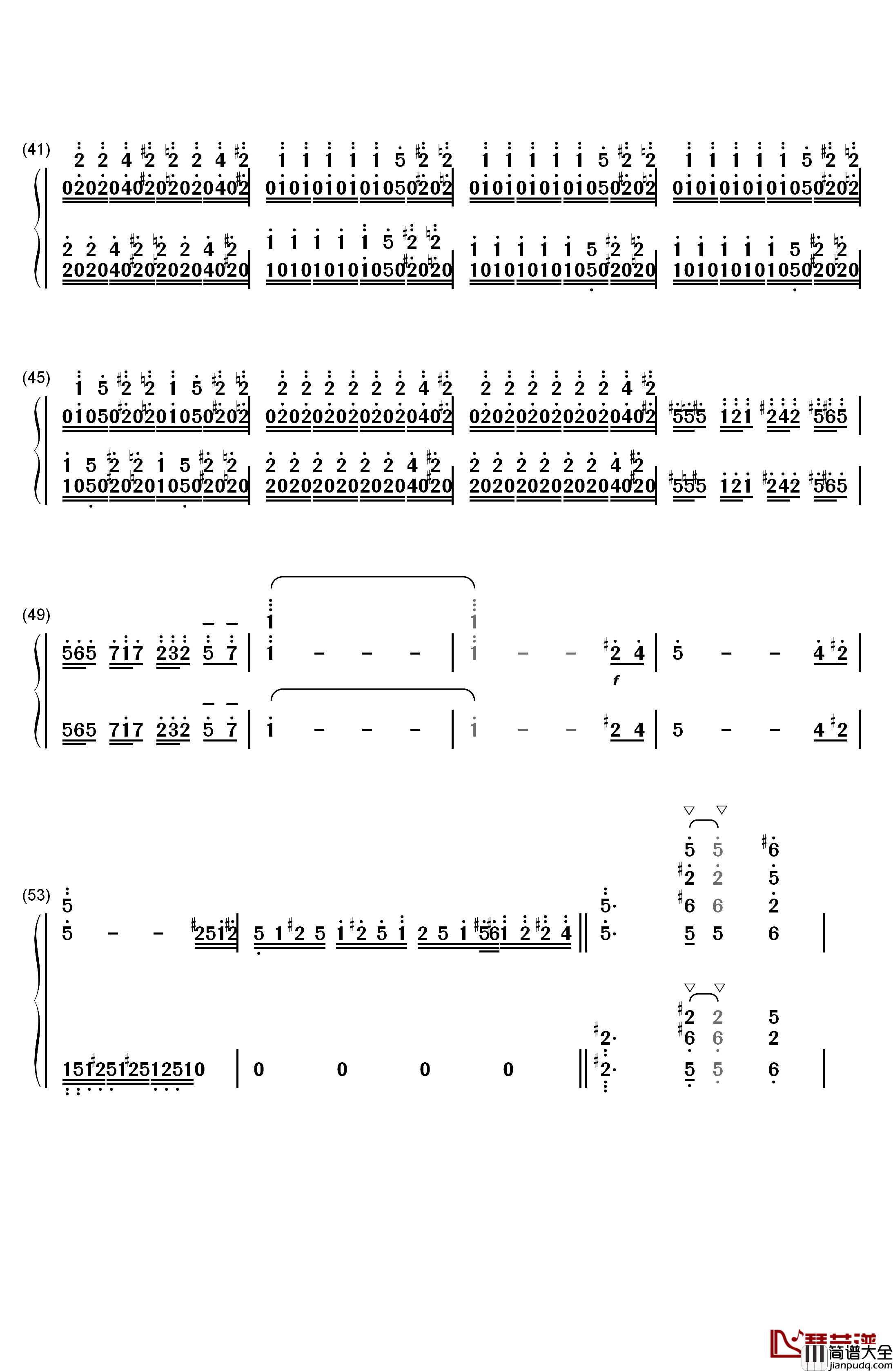 蜂鸟（Kolibre）钢琴简谱_数字双手_马克西姆_Maksim