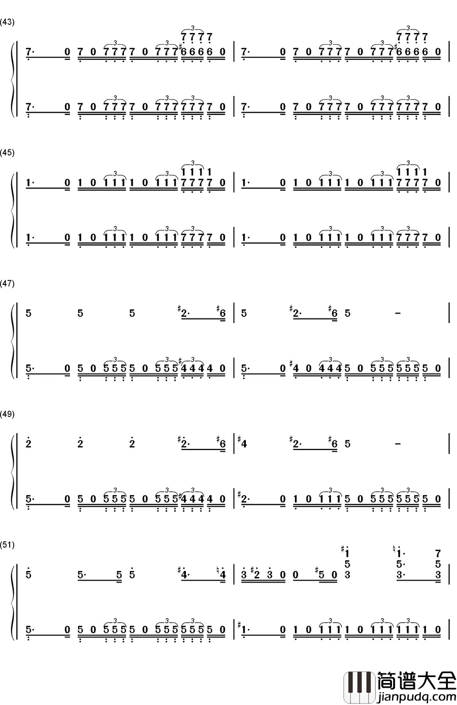 The_Imperial_March钢琴简谱_数字双手_John_Williams