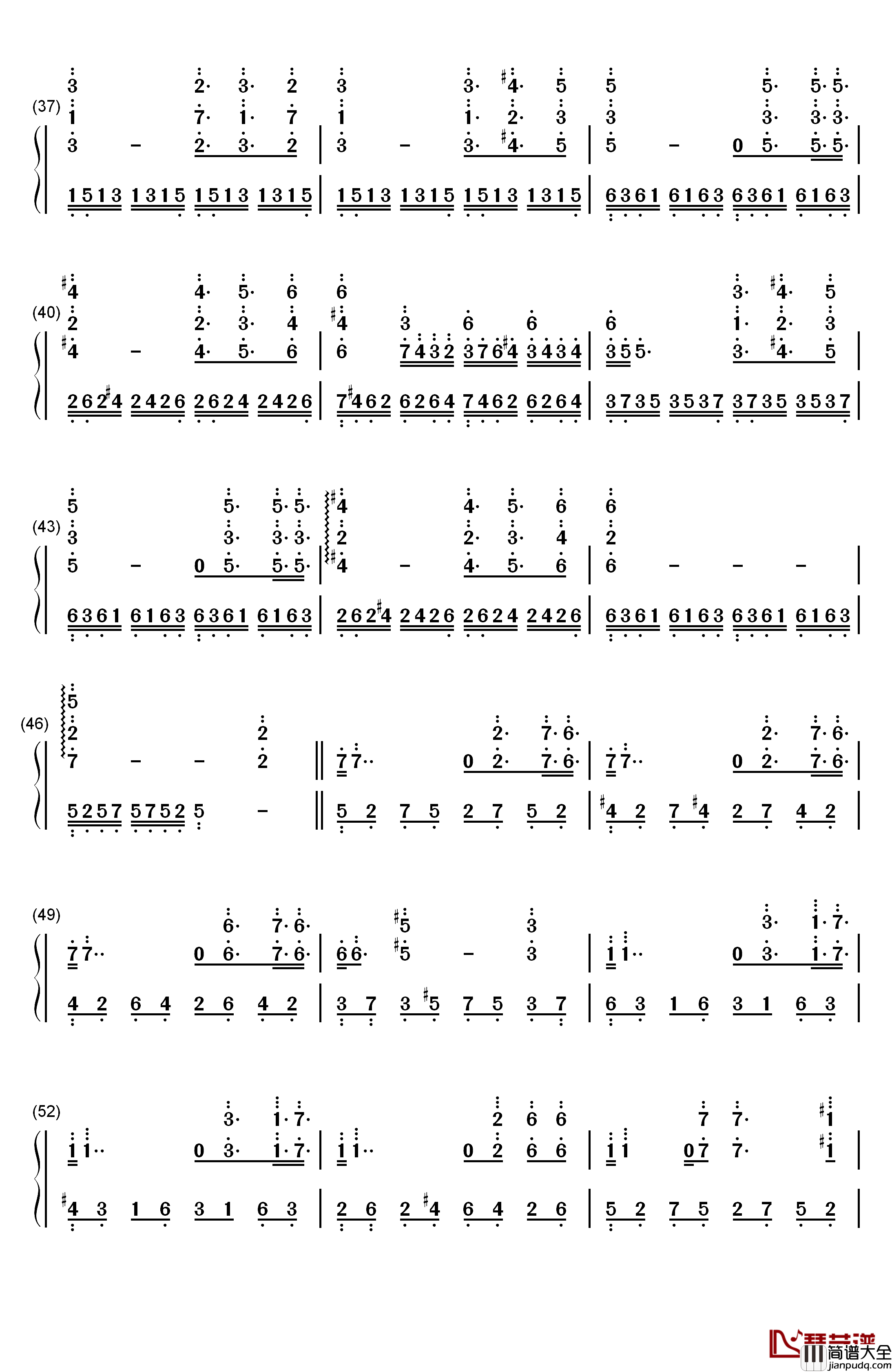 My_Way钢琴简谱_数字双手_理查德_克莱德曼