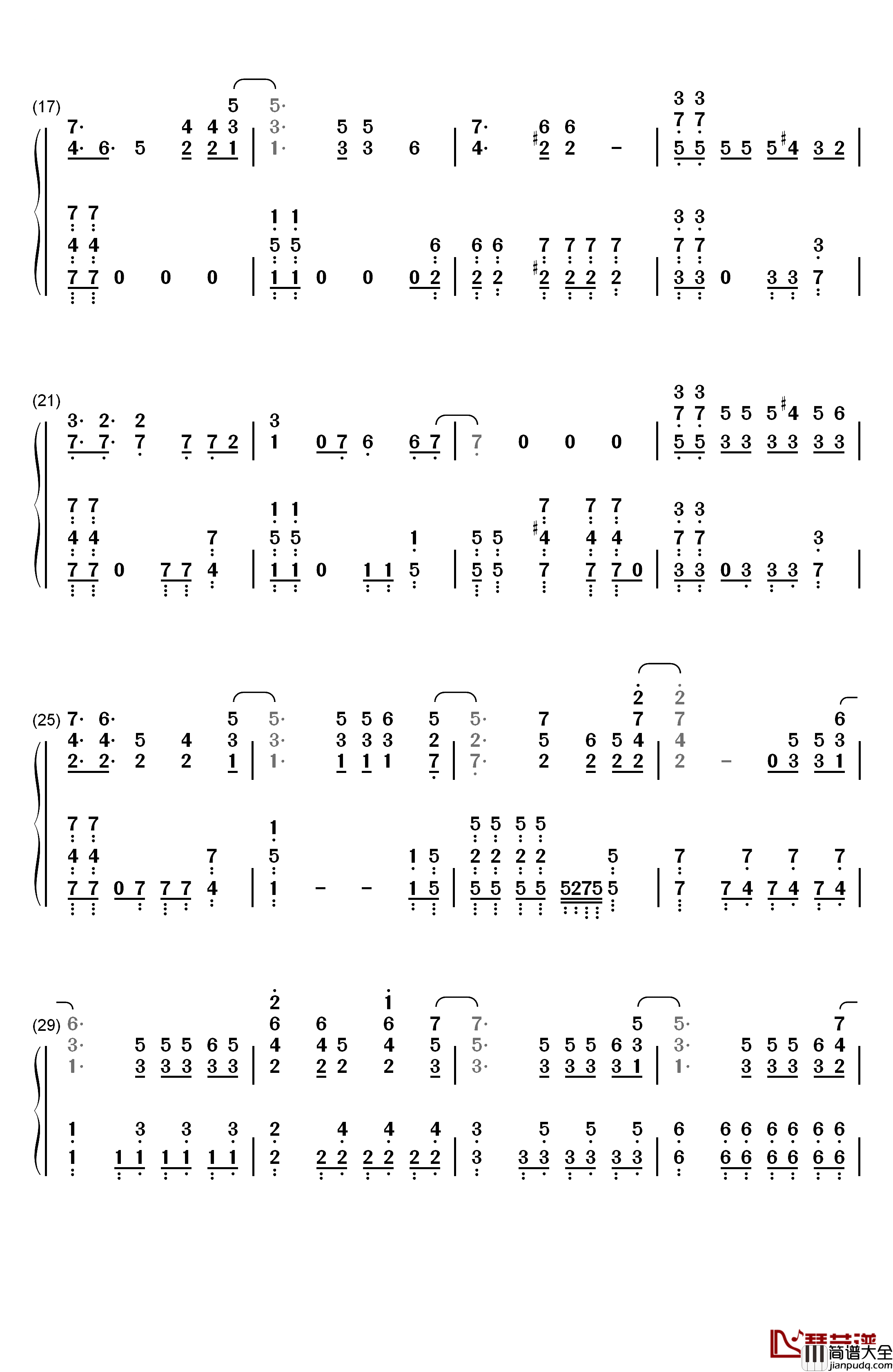 アザレア钢琴简谱_数字双手_nano.RIPE