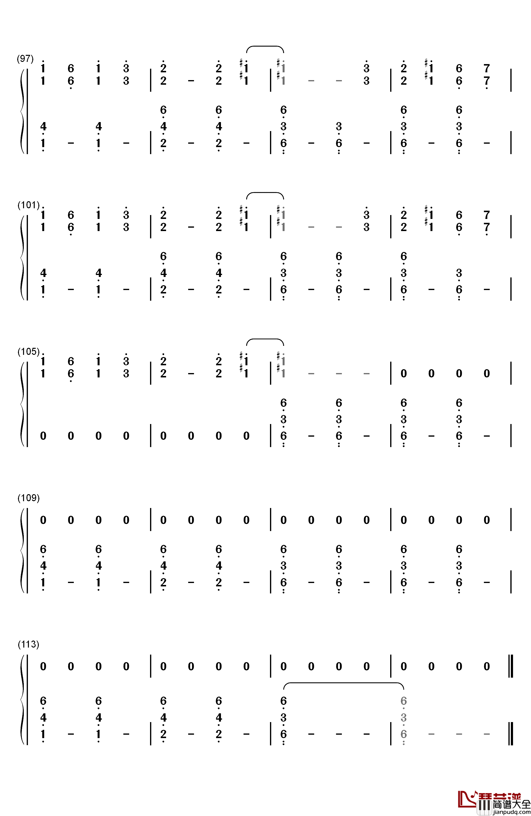 Sledgehammer钢琴简谱_数字双手_Rihanna