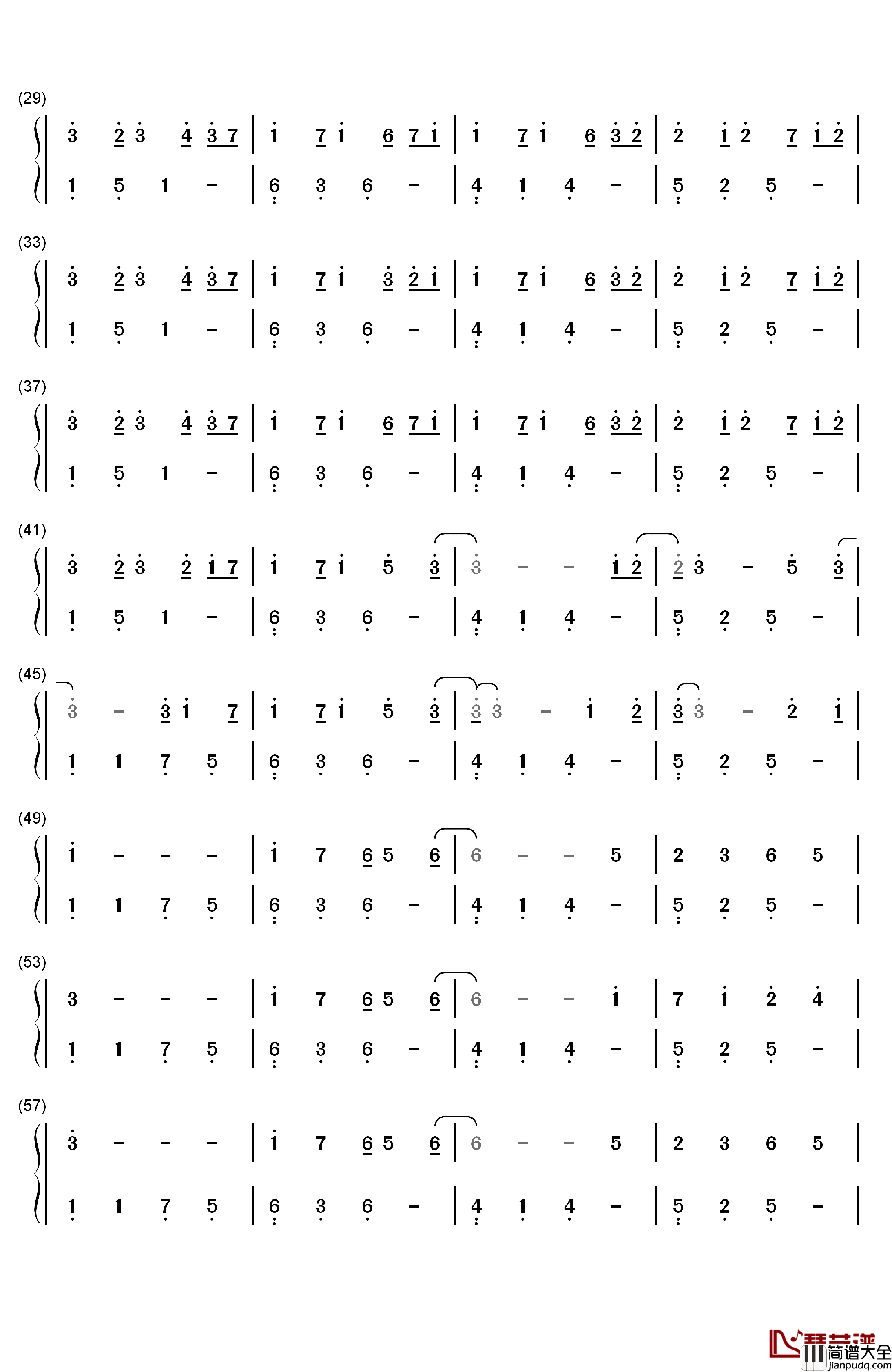 Recollection钢琴简谱_数字双手_October