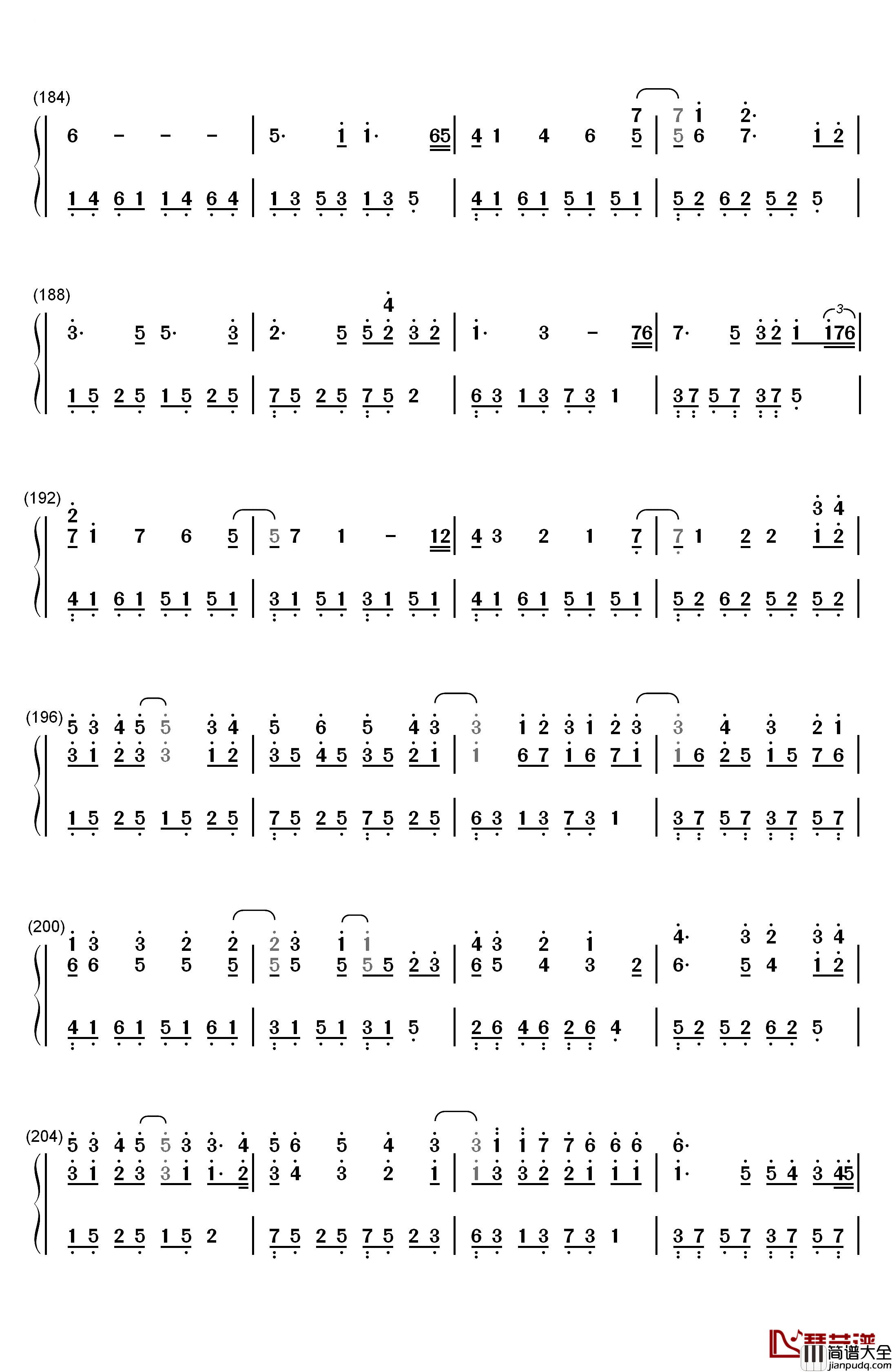 卡农变奏曲钢琴简谱_数字双手_大卫.蓝兹