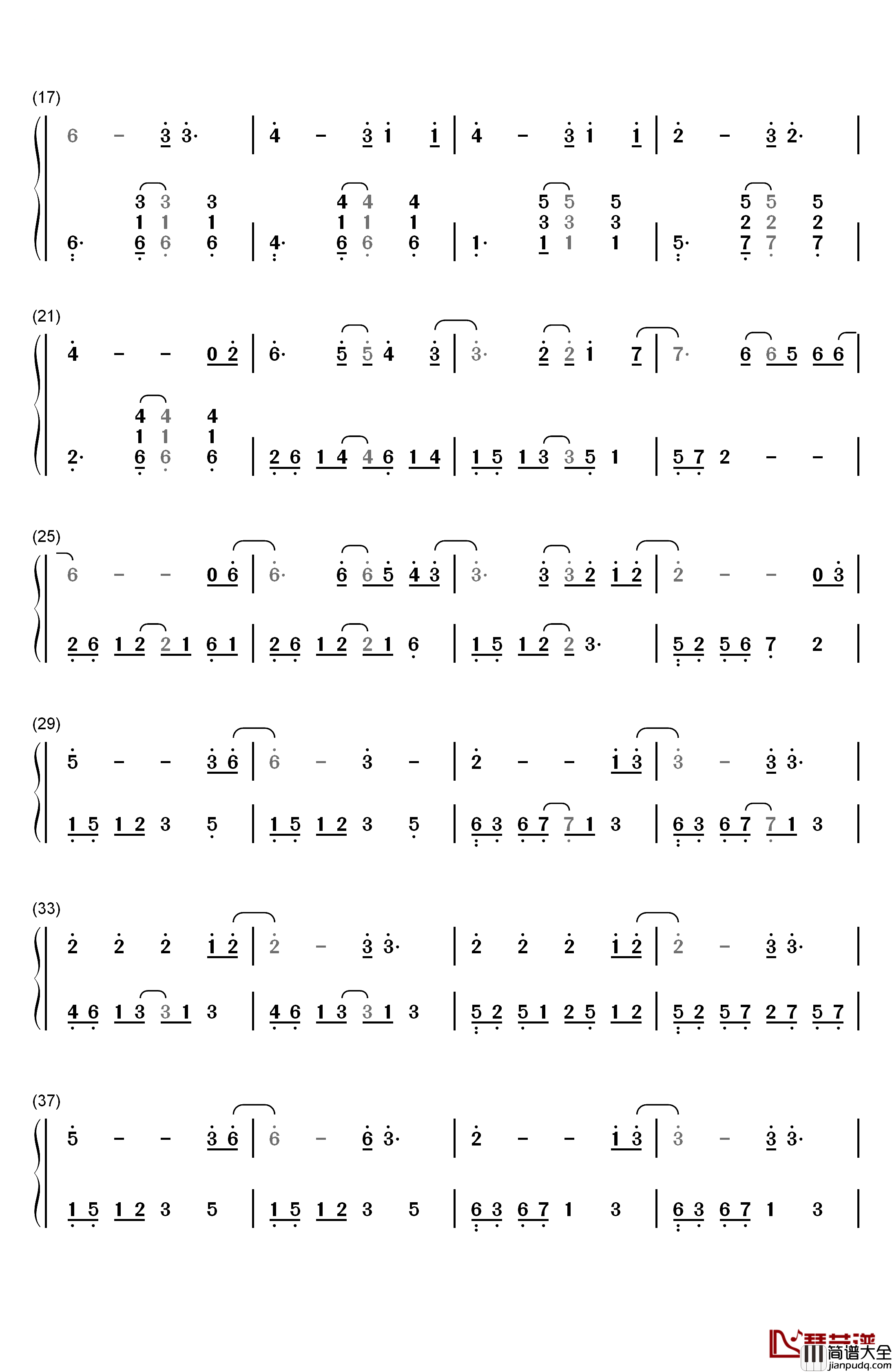 All_of_Me钢琴简谱_数字双手_John_Legend　