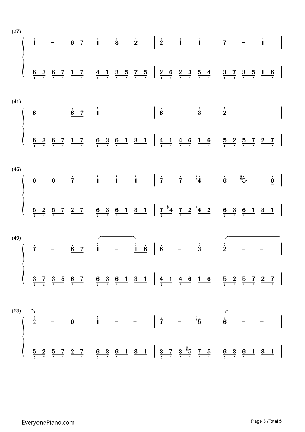 见或不见钢琴简谱_数字双手_何晟铭