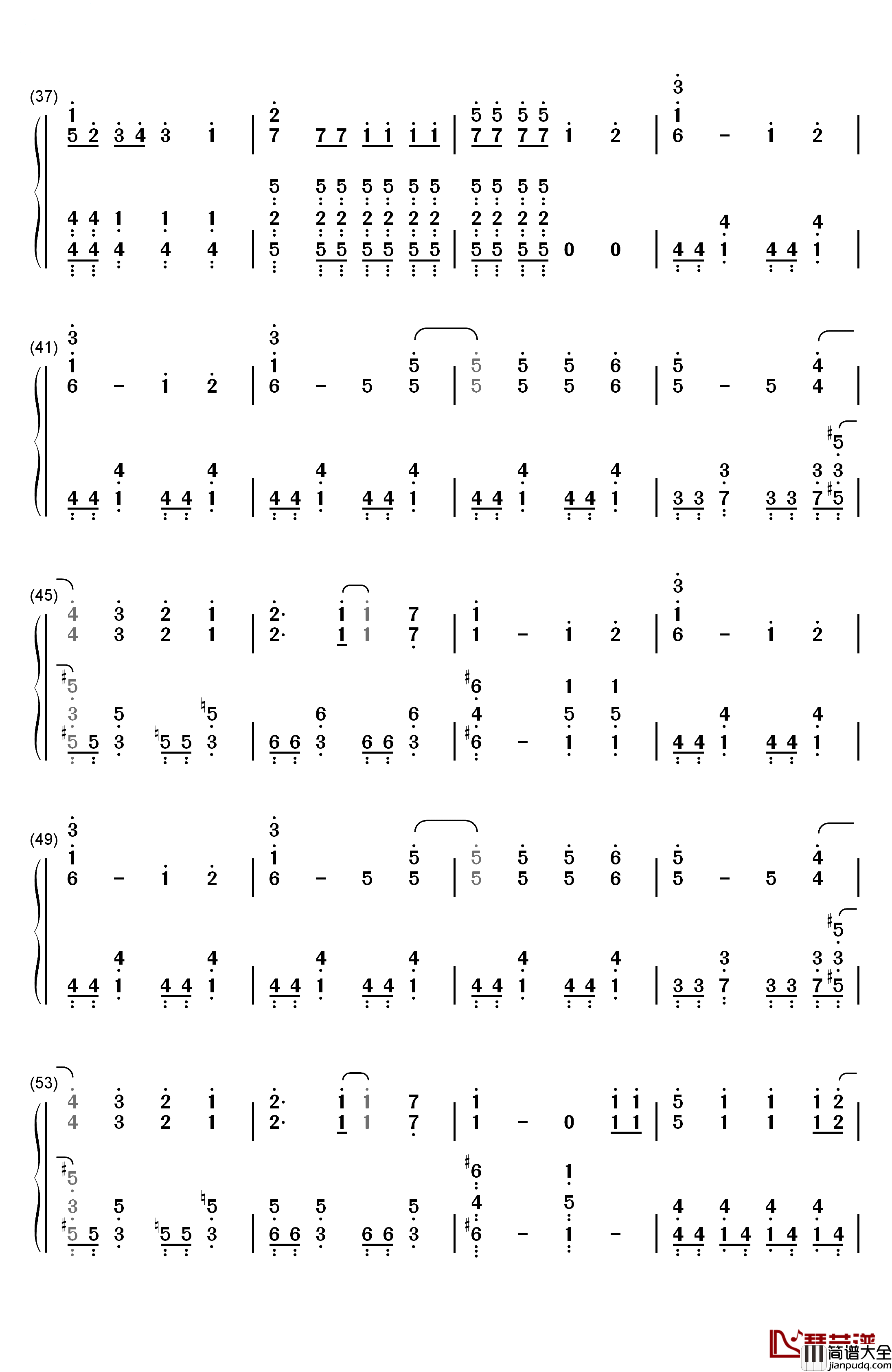 カナデアイ钢琴简谱_数字双手_イトヲカシ（伊东歌词太郎）