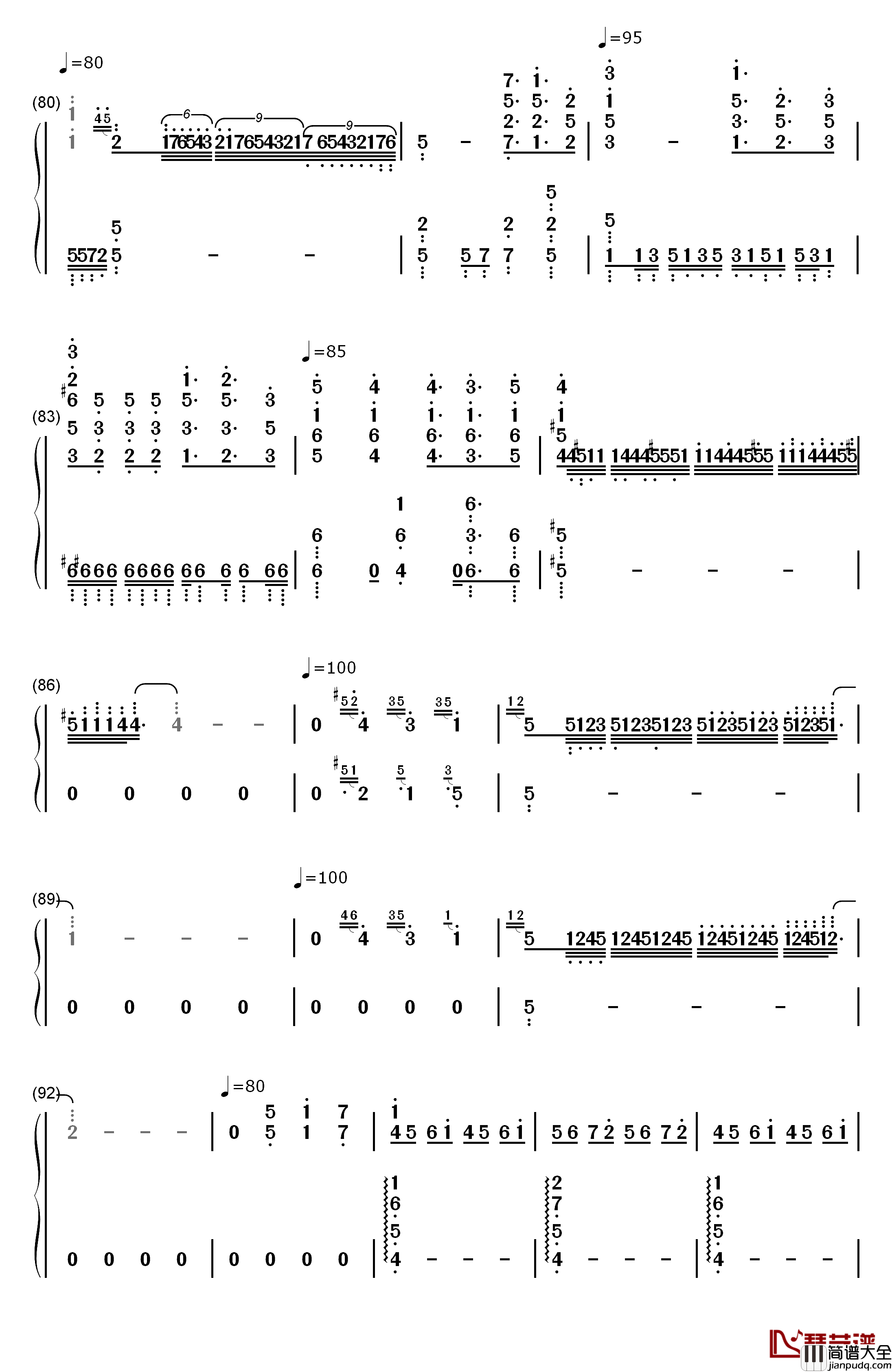 Part_of_Your_World钢琴简谱_数字双手_Alan_Menken