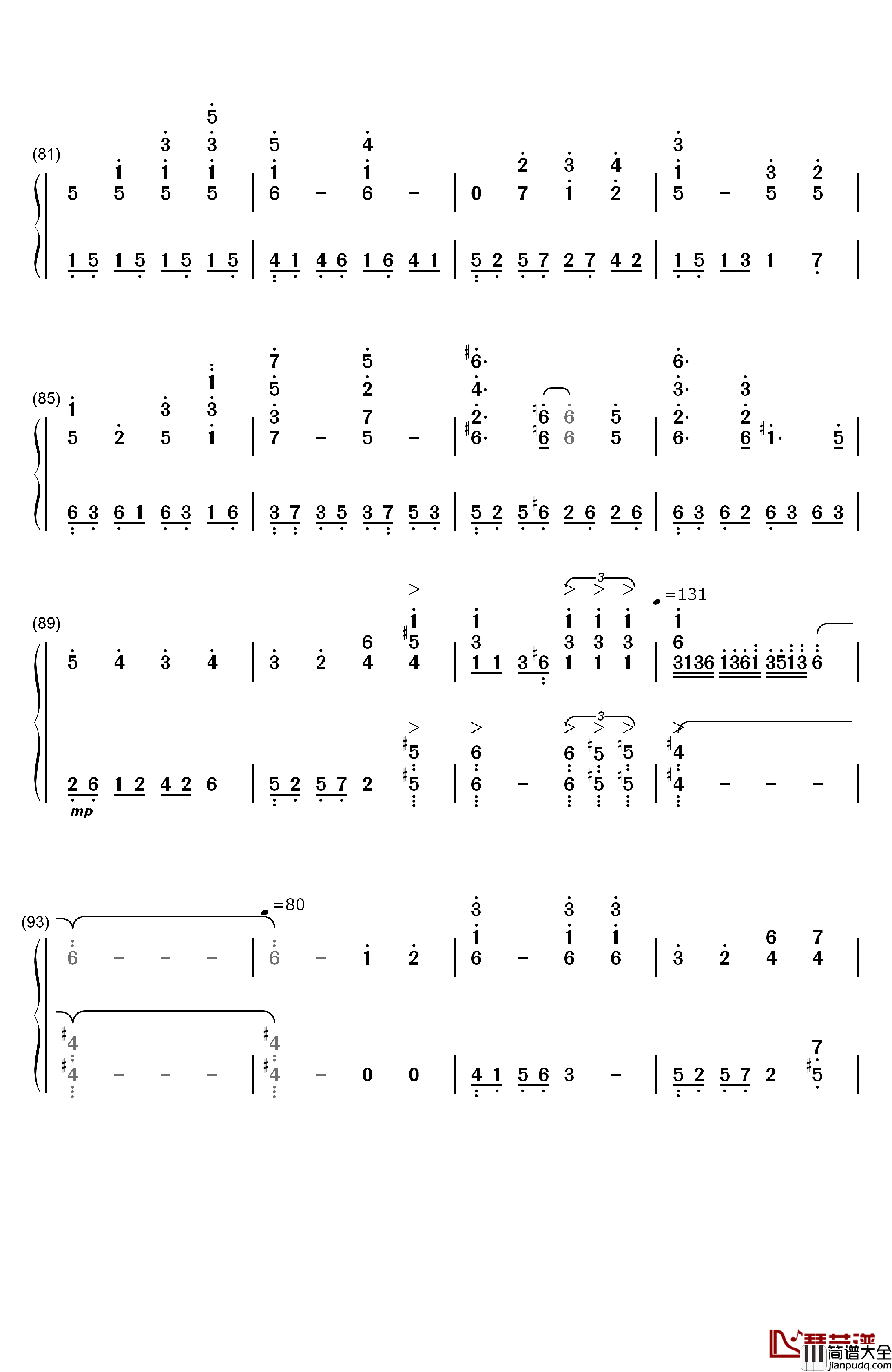 The_Wind_of_Life钢琴简谱_数字双手_久石让