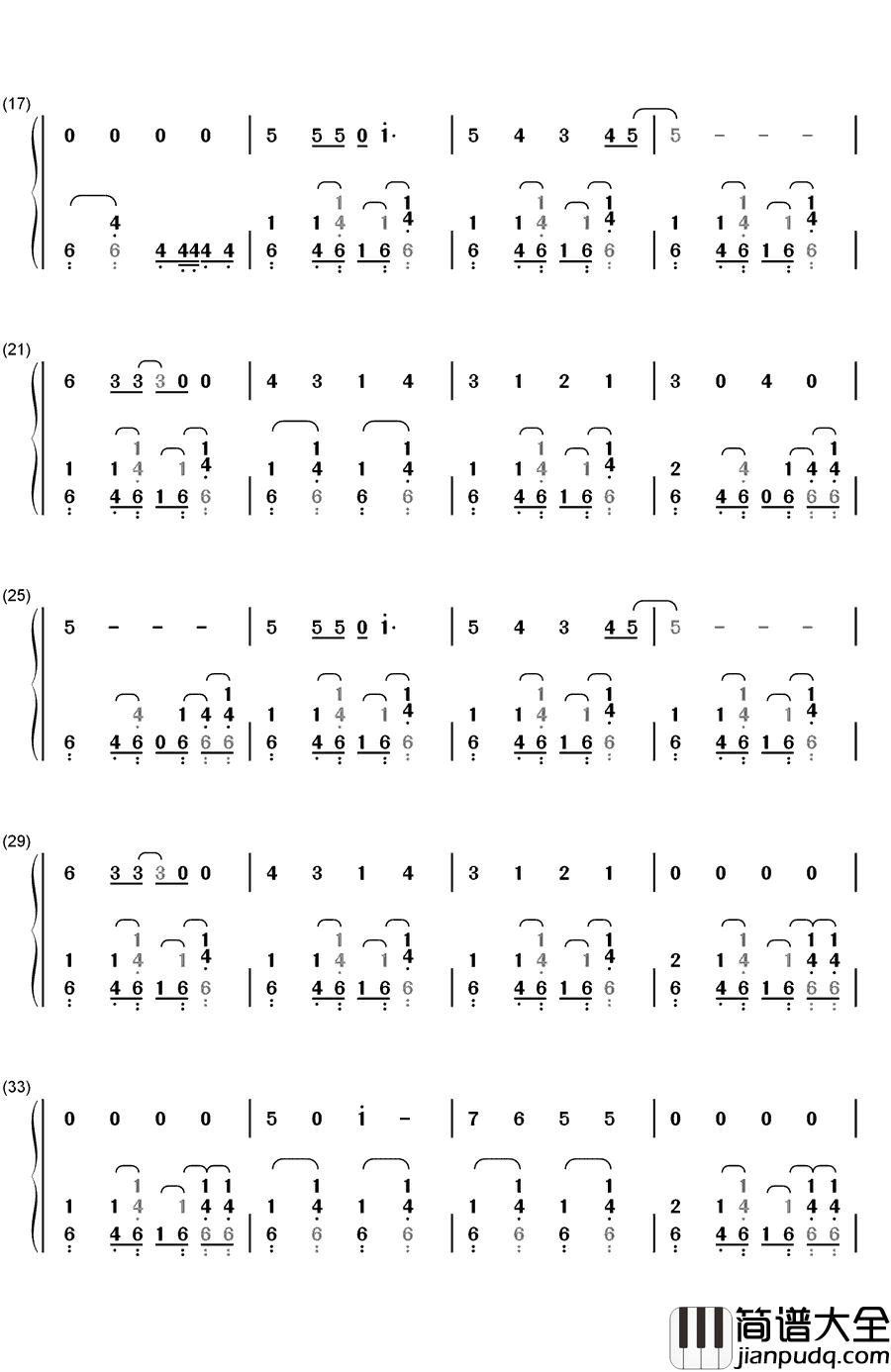 想见你（会いたかった）钢琴简谱_数字双手_AKB48