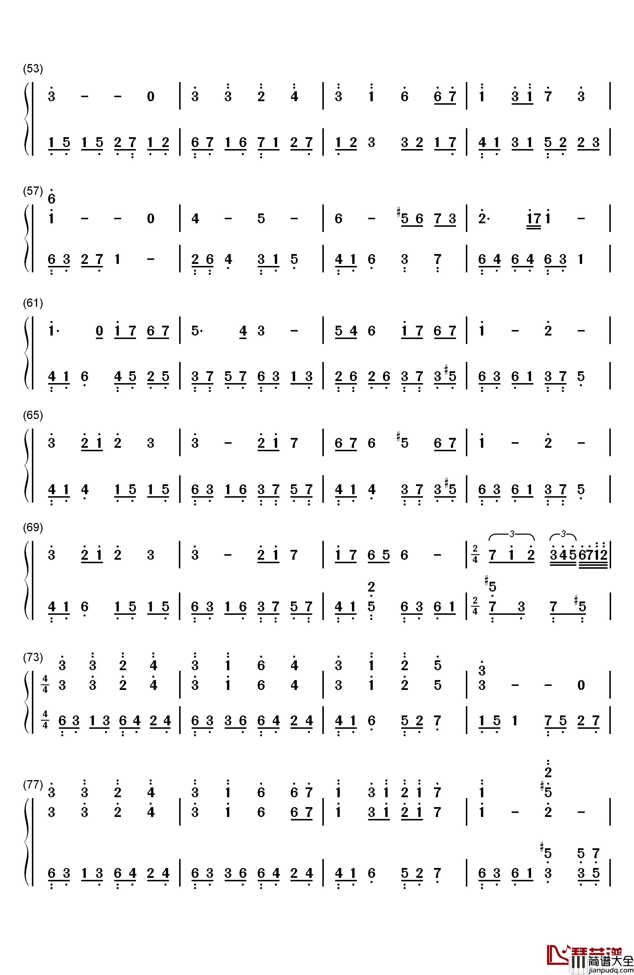 Crossing_Over钢琴简谱_数字双手_神思者