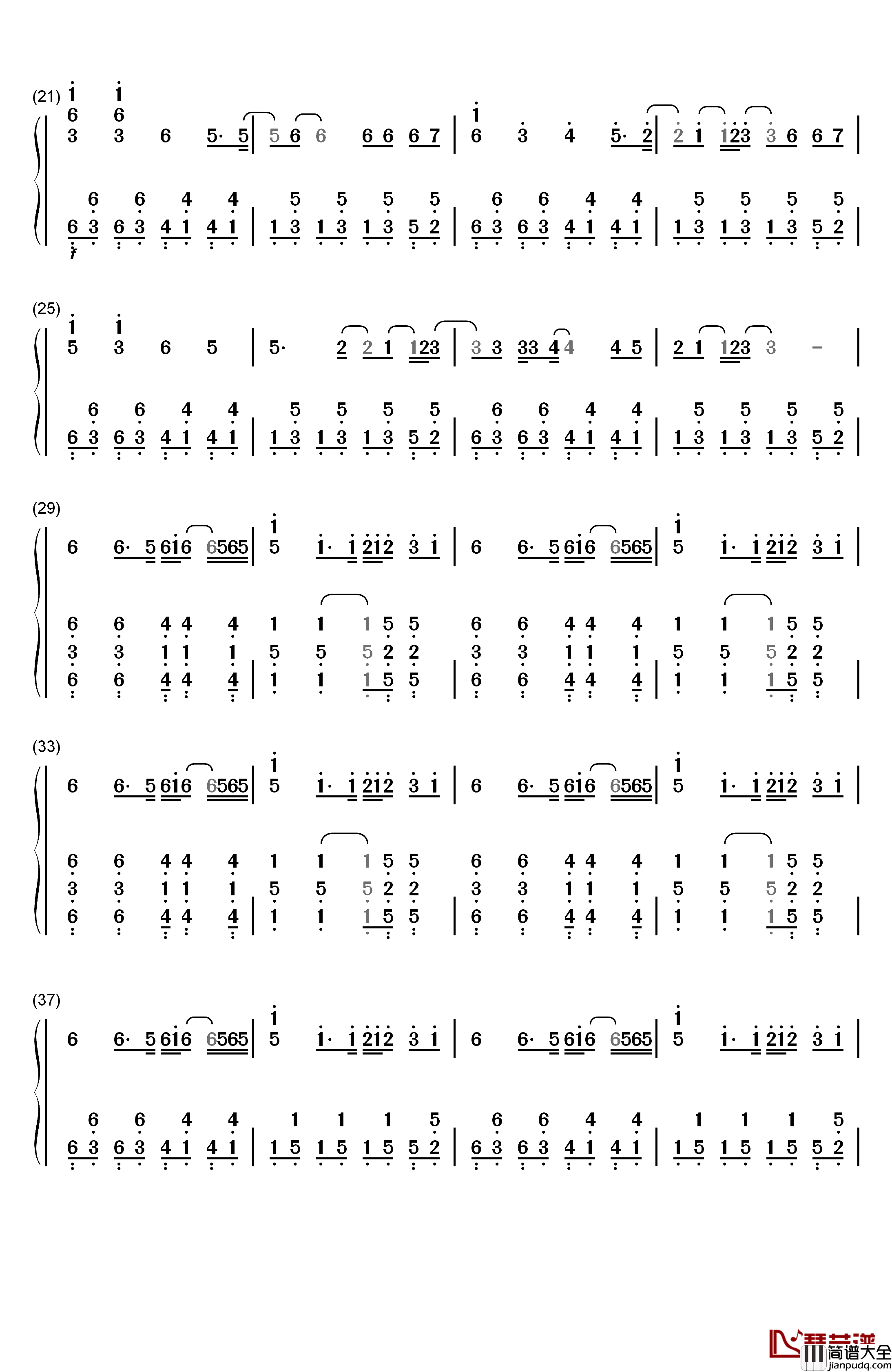 Wake_Me_Up钢琴简谱_数字双手_Avicii