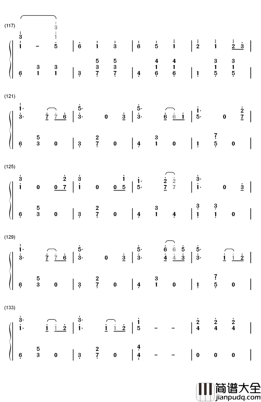 戏言スピーカー钢琴简谱_数字双手_初音ミク