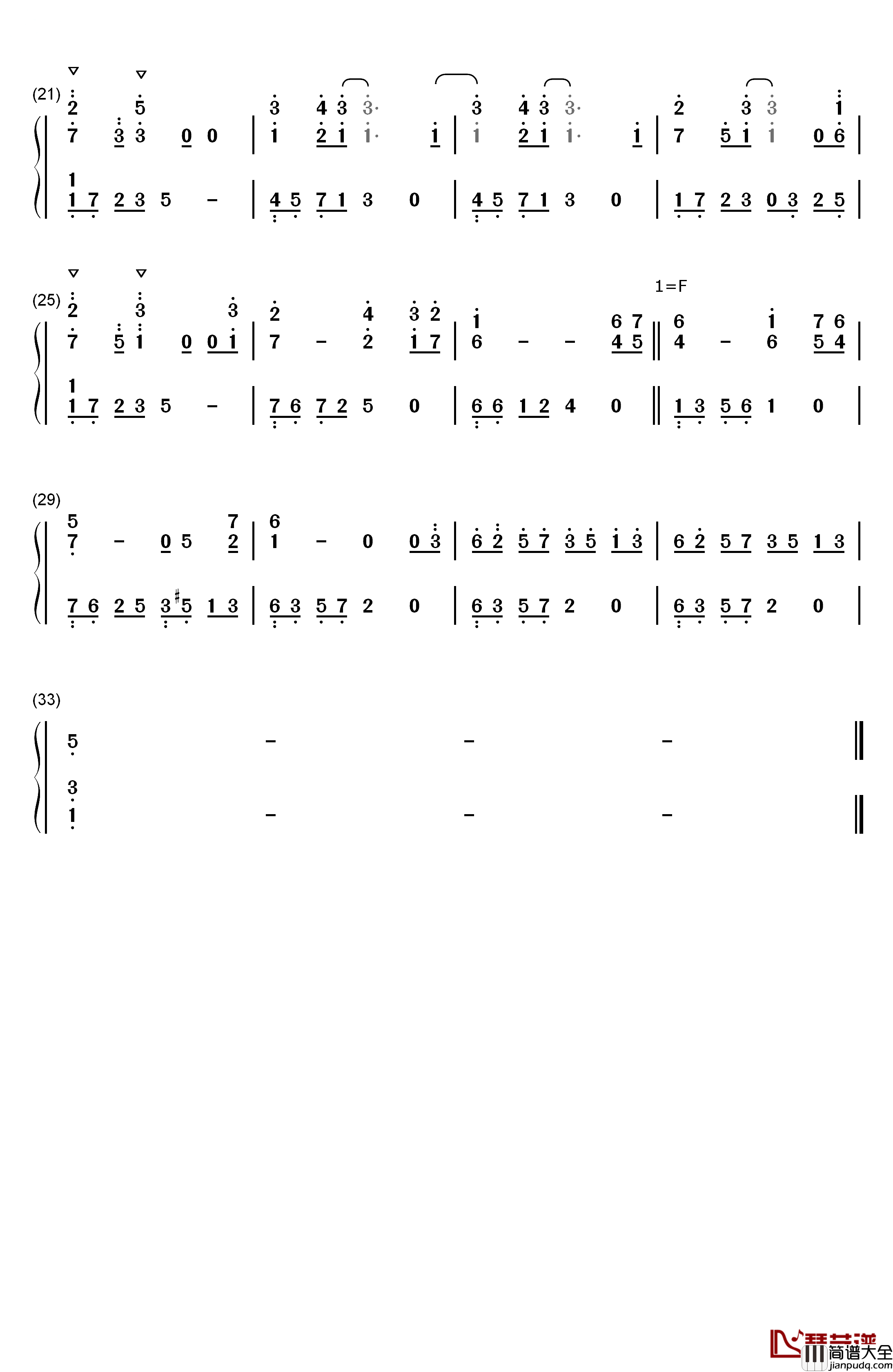 300年の静寂钢琴简谱_数字双手_V.A.