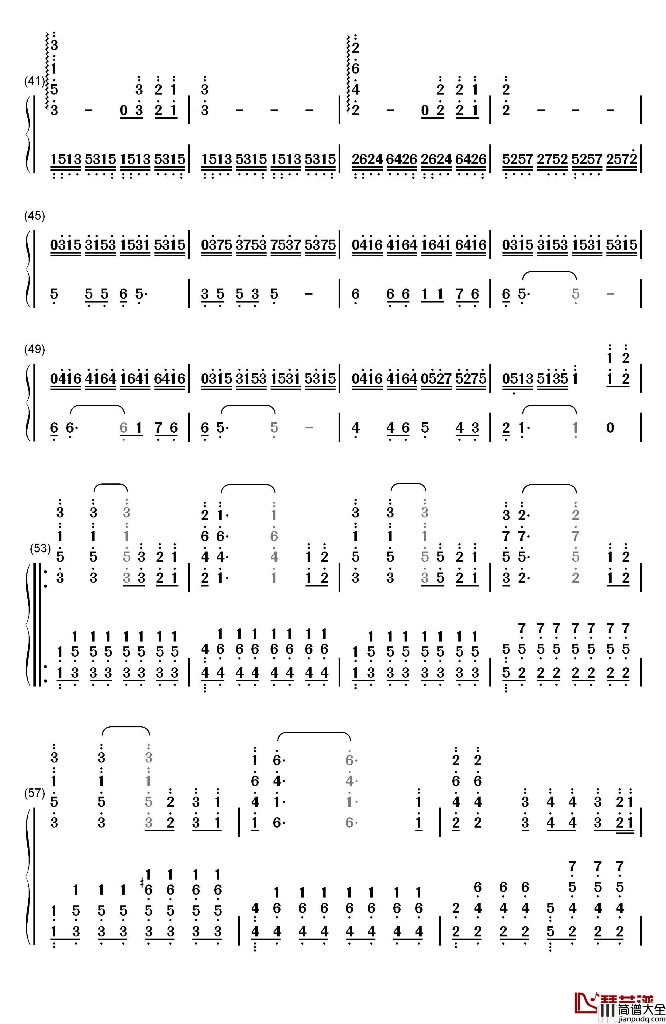 红旗飘飘钢琴简谱_数字双手_孙楠