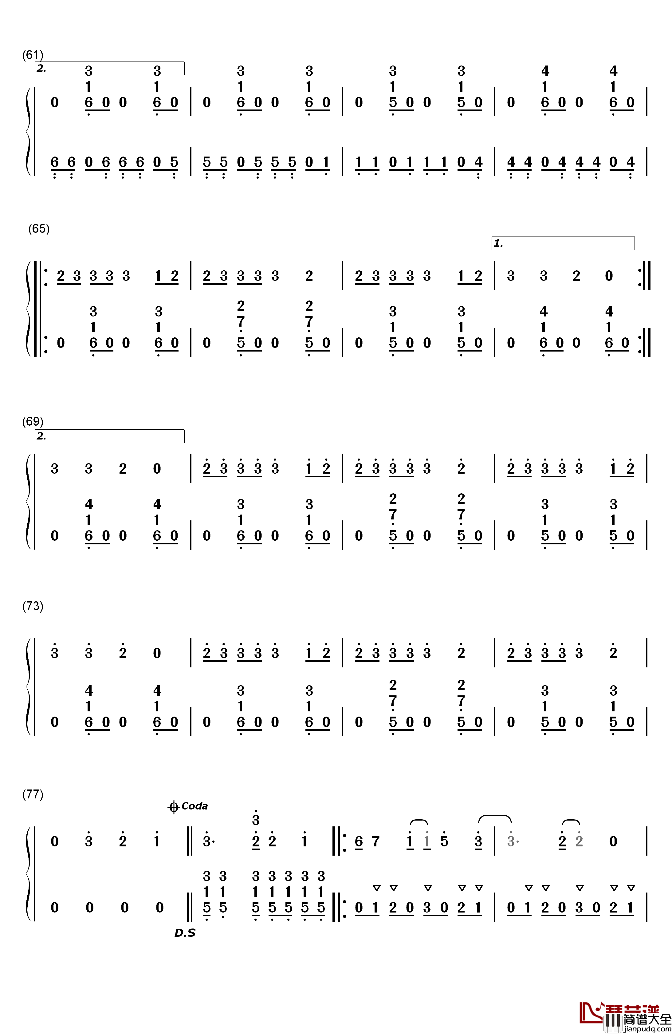 Stitches钢琴简谱_数字双手_Shawn_Mendes