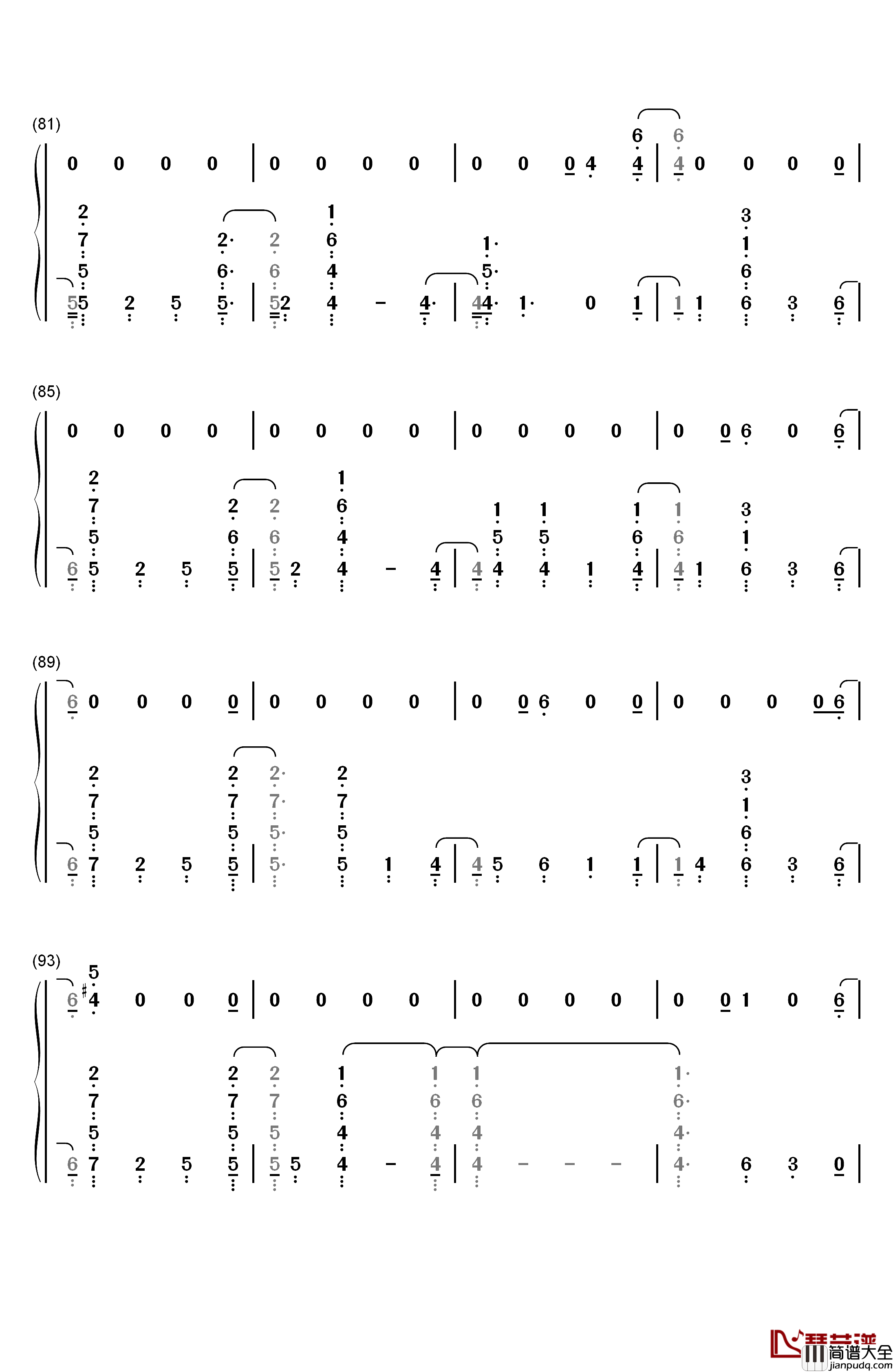 Found_You钢琴简谱_数字双手_Kane_Brown