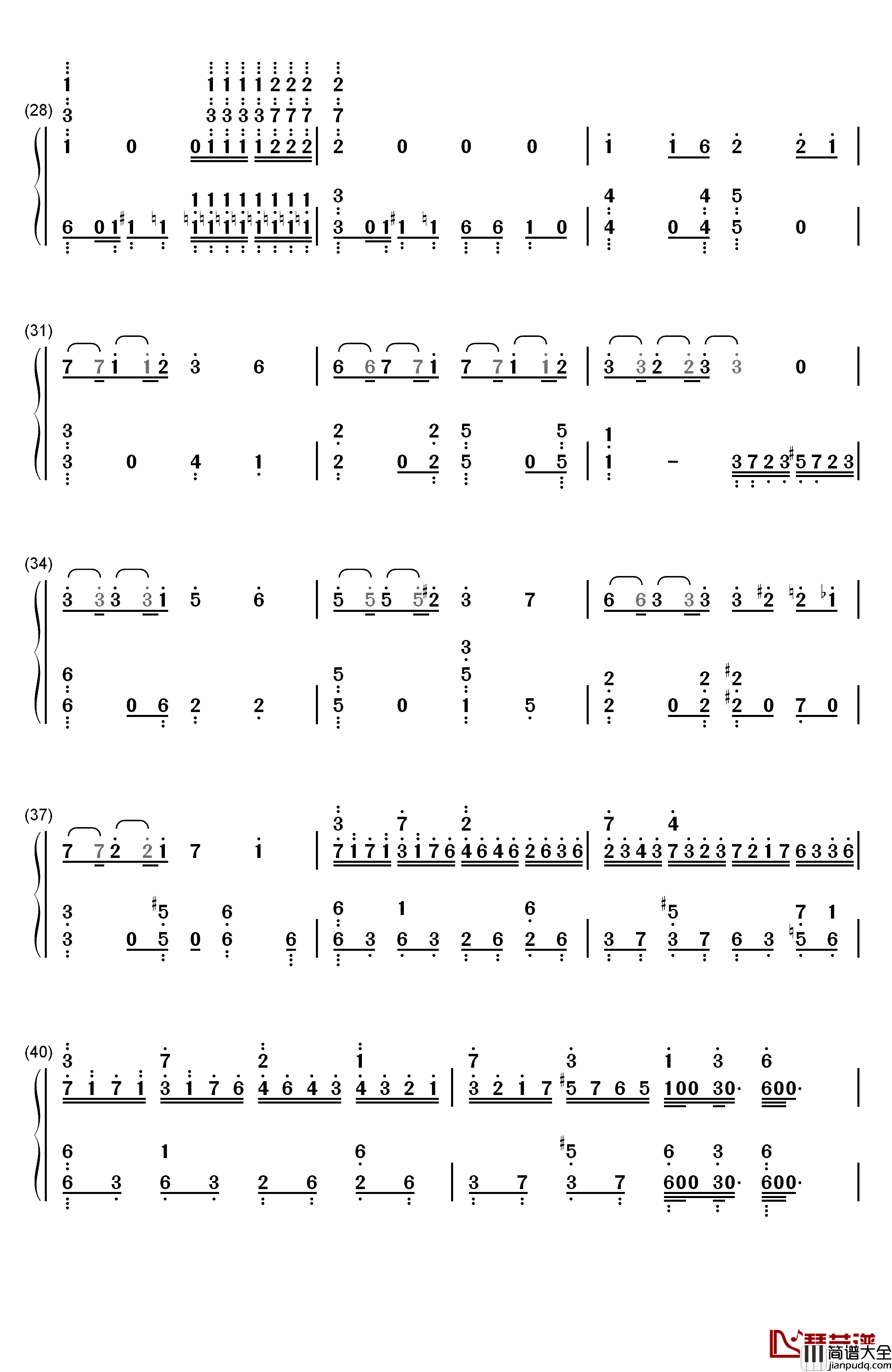 克罗地亚第二号狂想曲钢琴简谱_数字双手_ELLOCZ