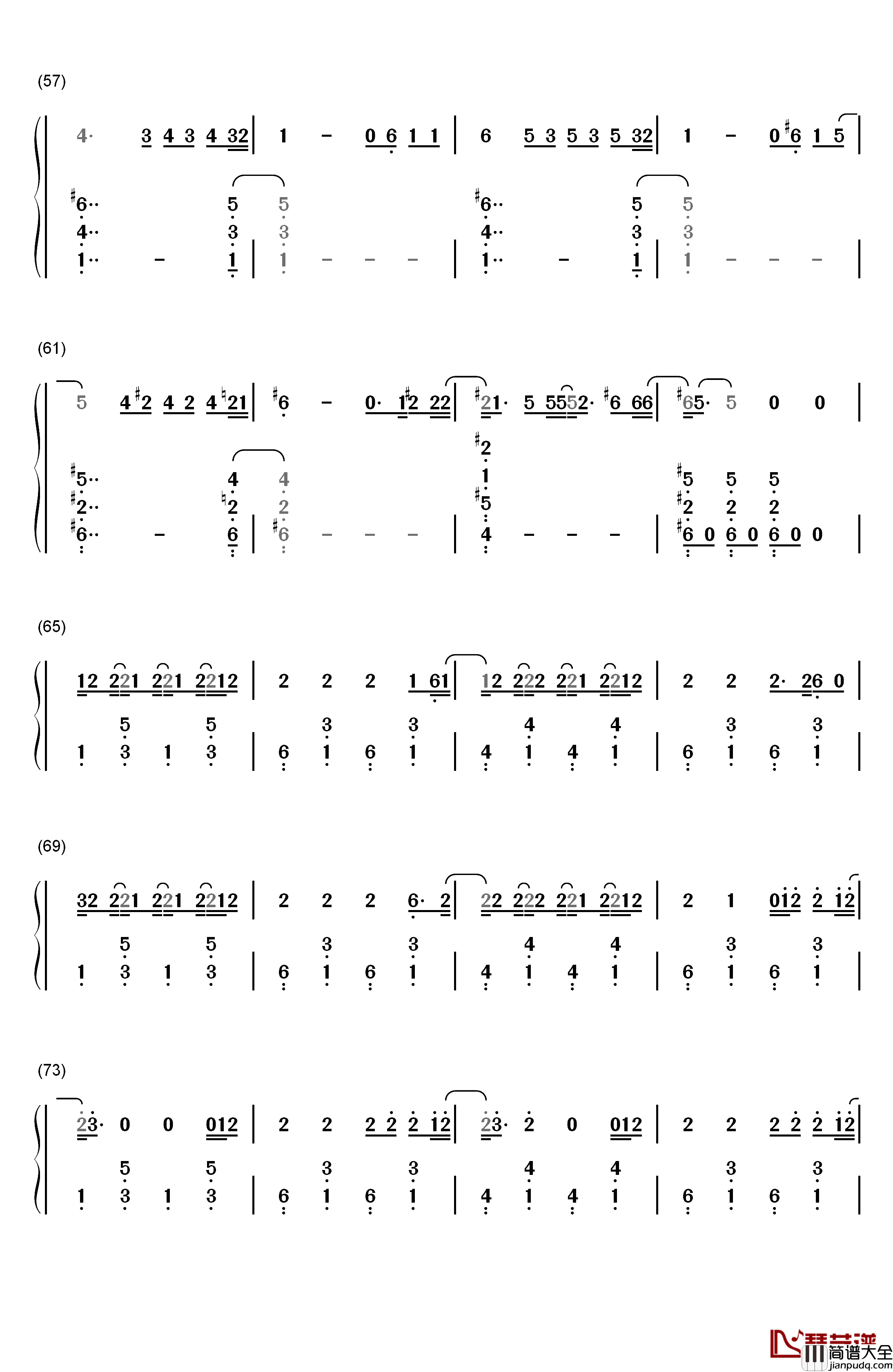 Can't_Stop_the_Feeling钢琴简谱_数字双手_Justin_Timberlake