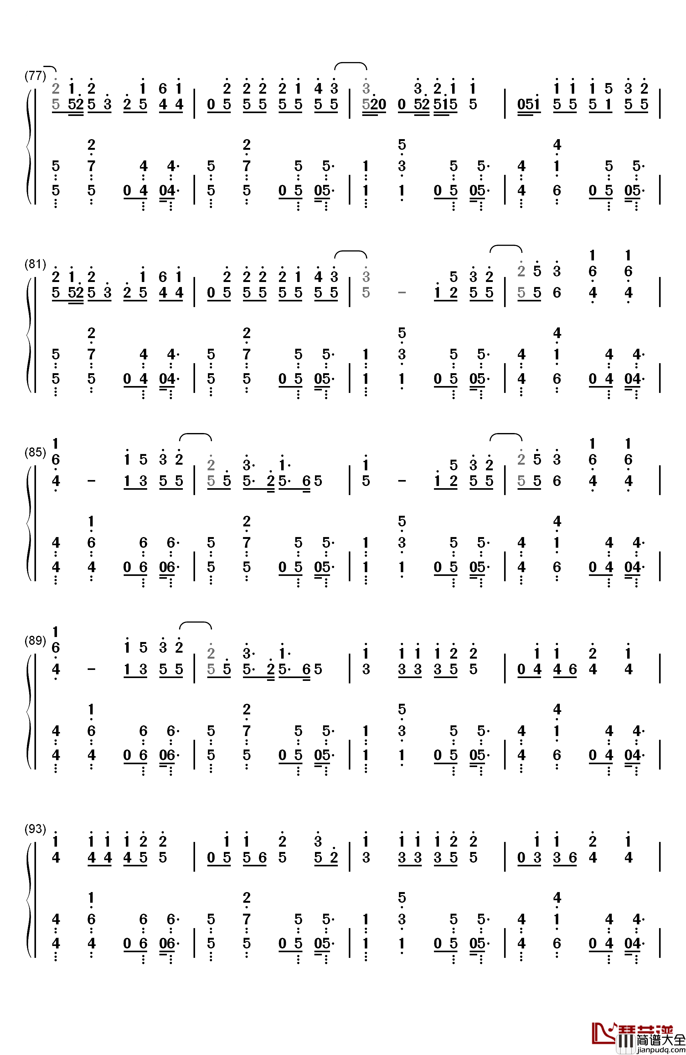 22钢琴简谱_数字双手_Taylor_Swift