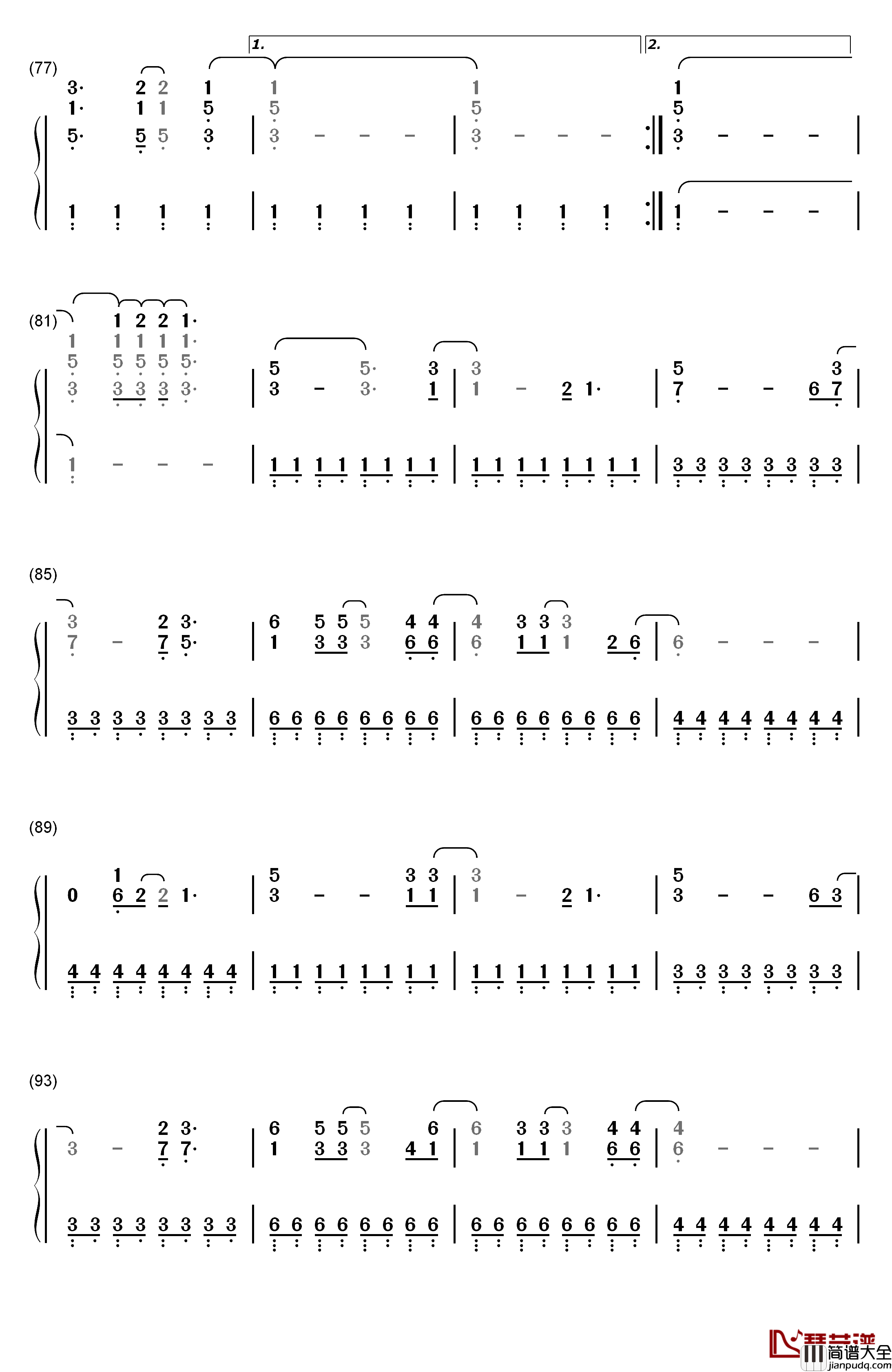 Animal钢琴简谱_数字双手_Kesha