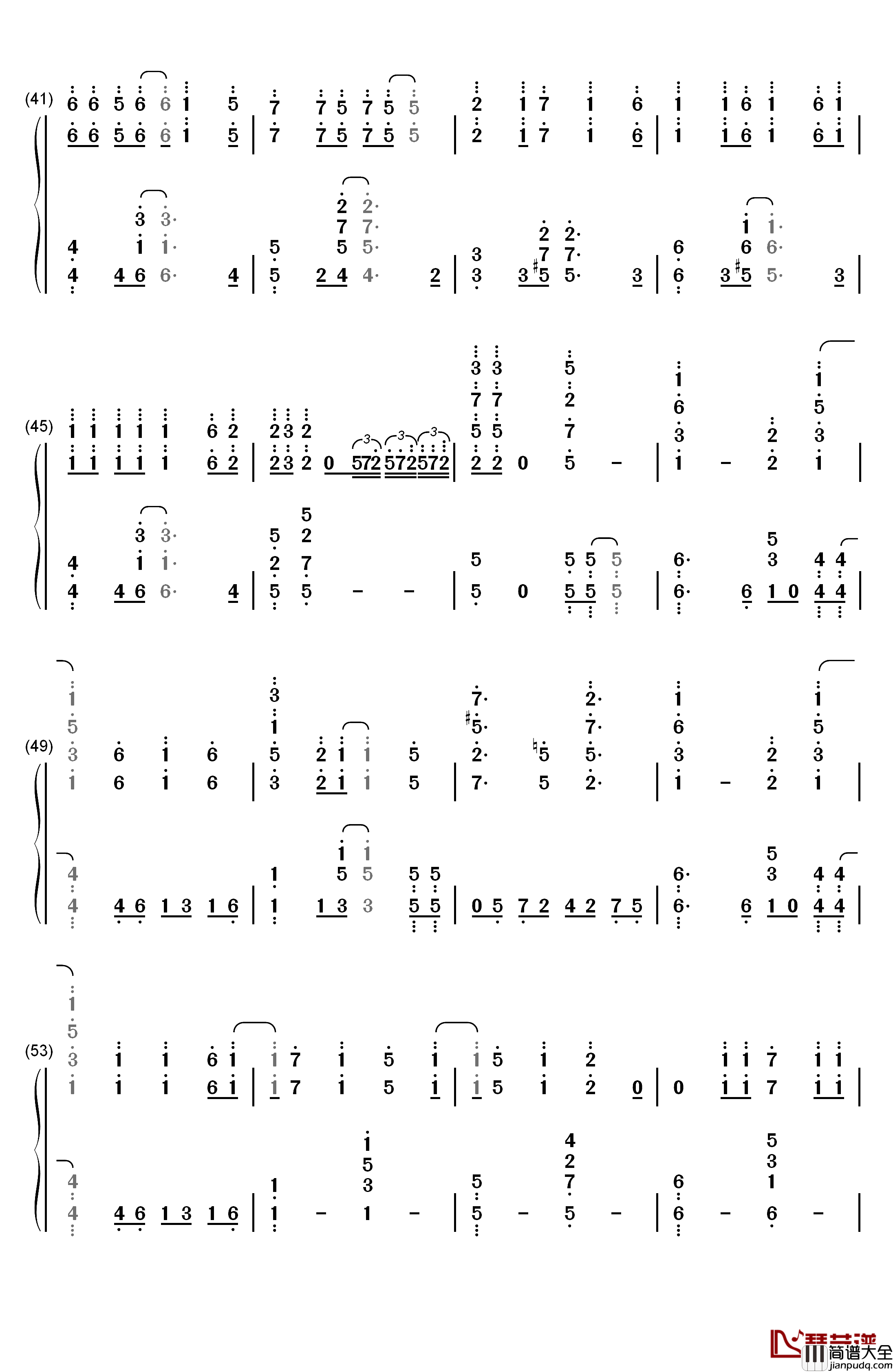 梦回还钢琴简谱_数字双手_呦猫UNEKO