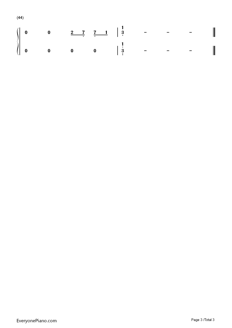 斑马斑马钢琴简谱_数字双手_宋冬野