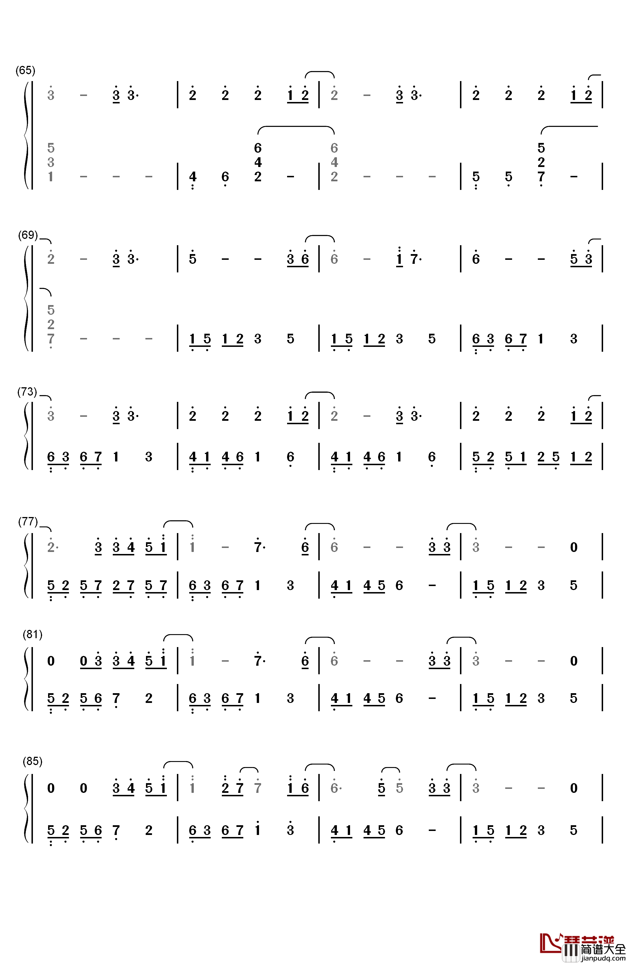 All_of_Me钢琴简谱_数字双手_John_Legend　