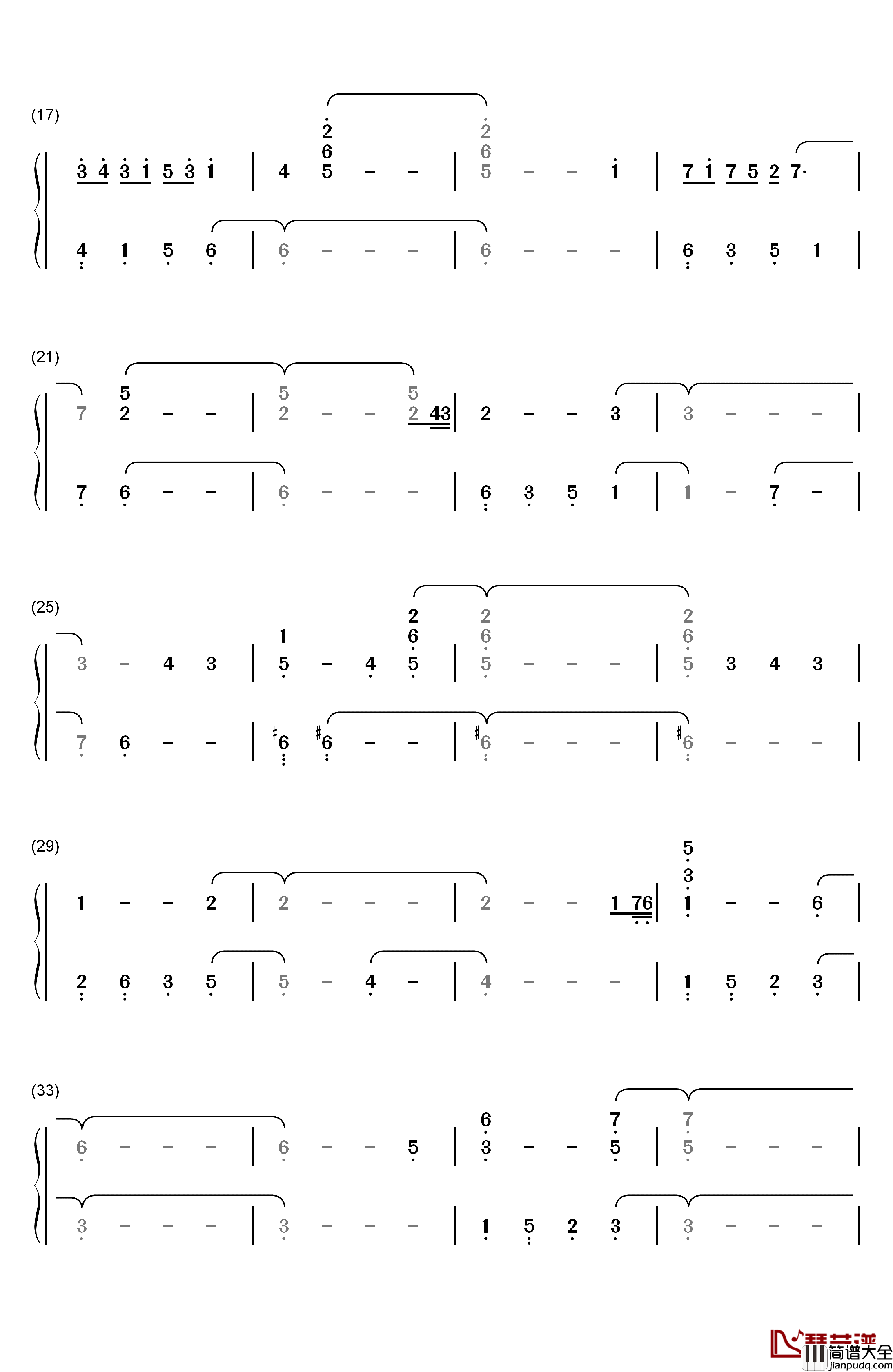 Reminiscence钢琴简谱_数字双手_岩崎琢