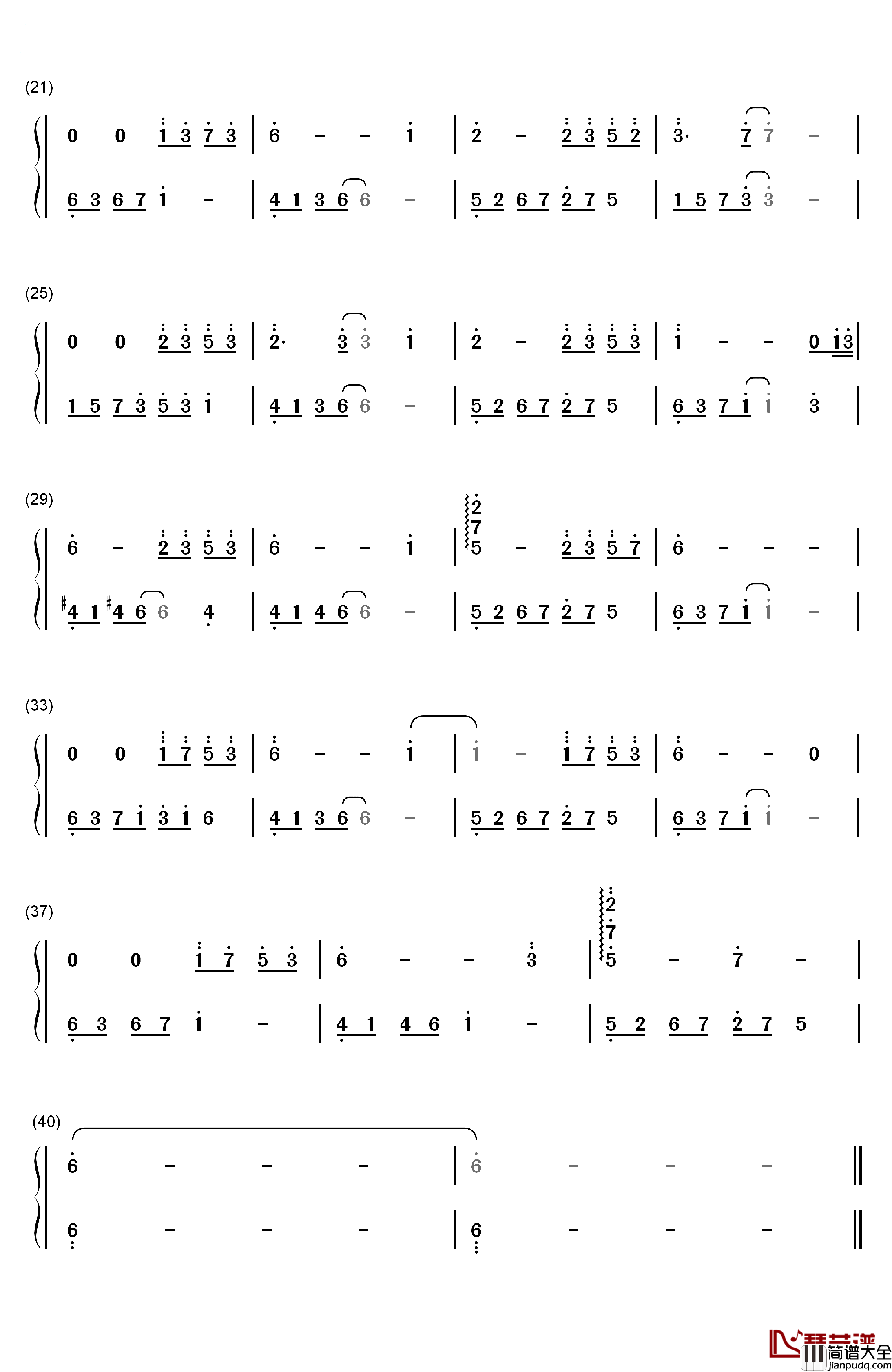 春雾钢琴简谱_数字双手_石进