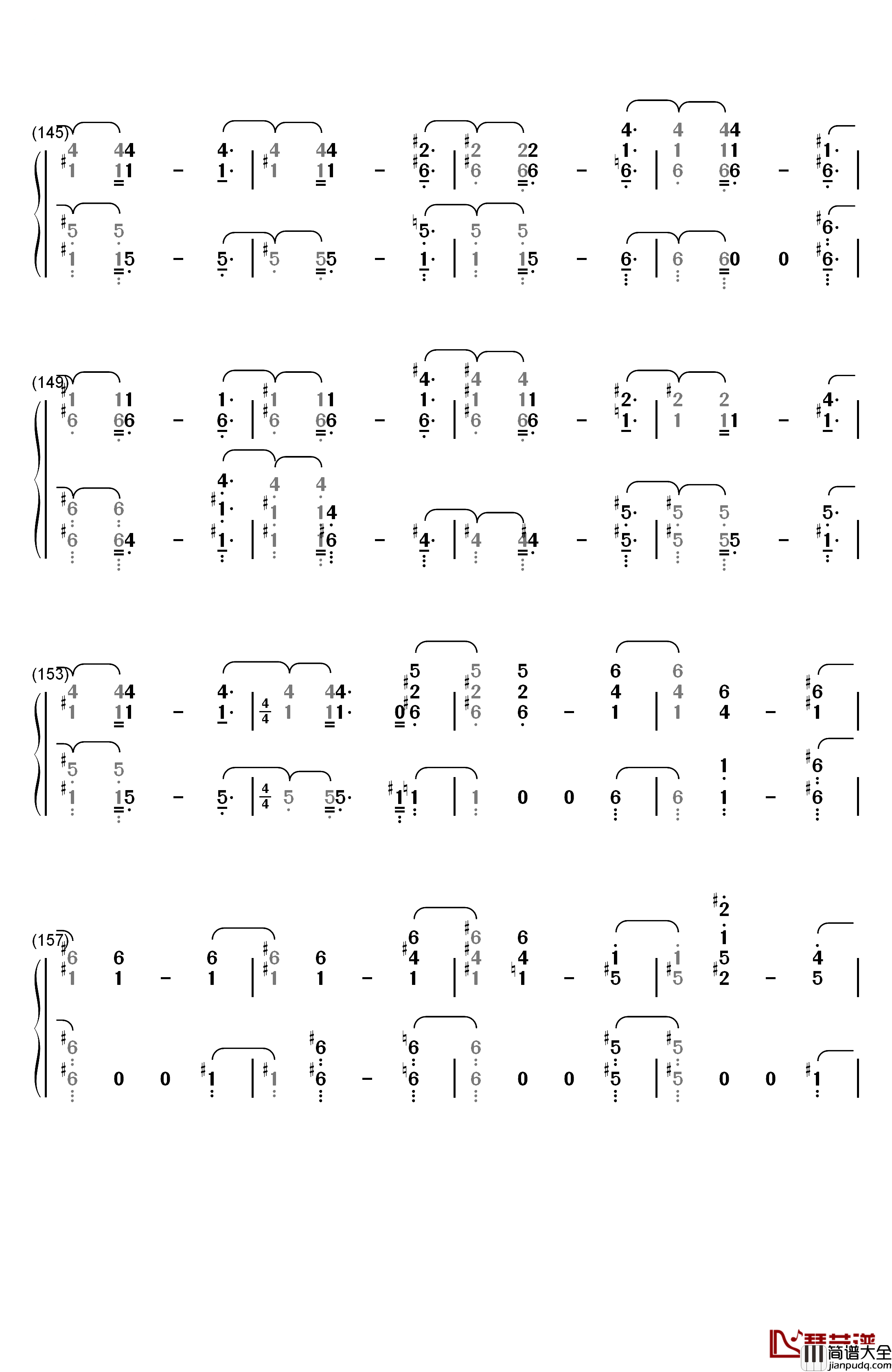 Free_Me钢琴简谱_数字双手_Sia