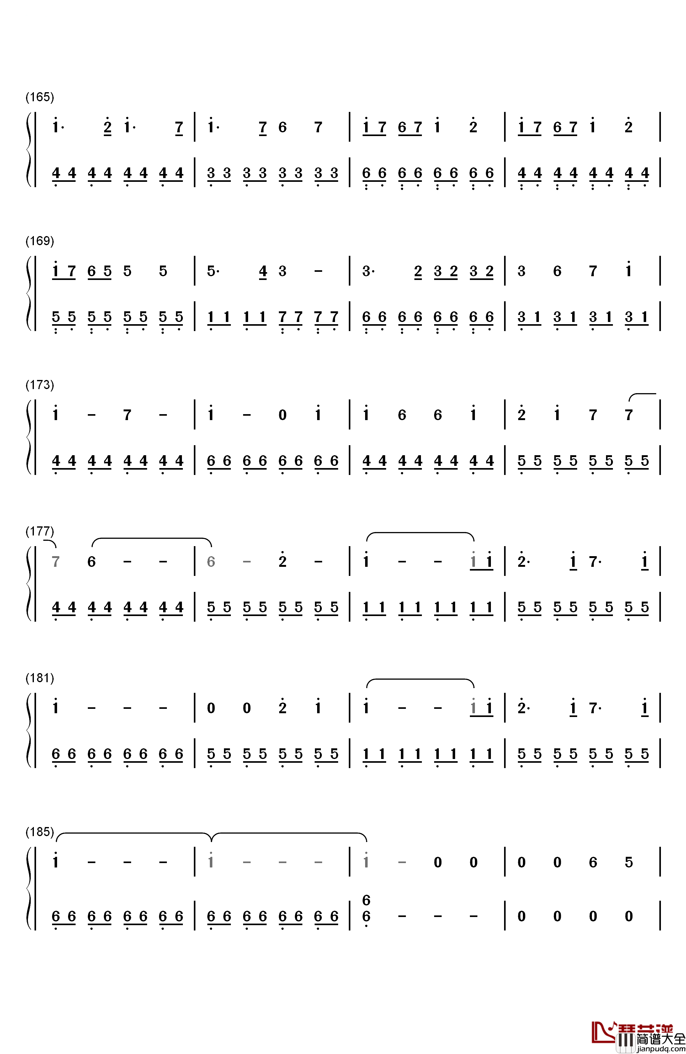 月と花束钢琴简谱_数字双手_さユり
