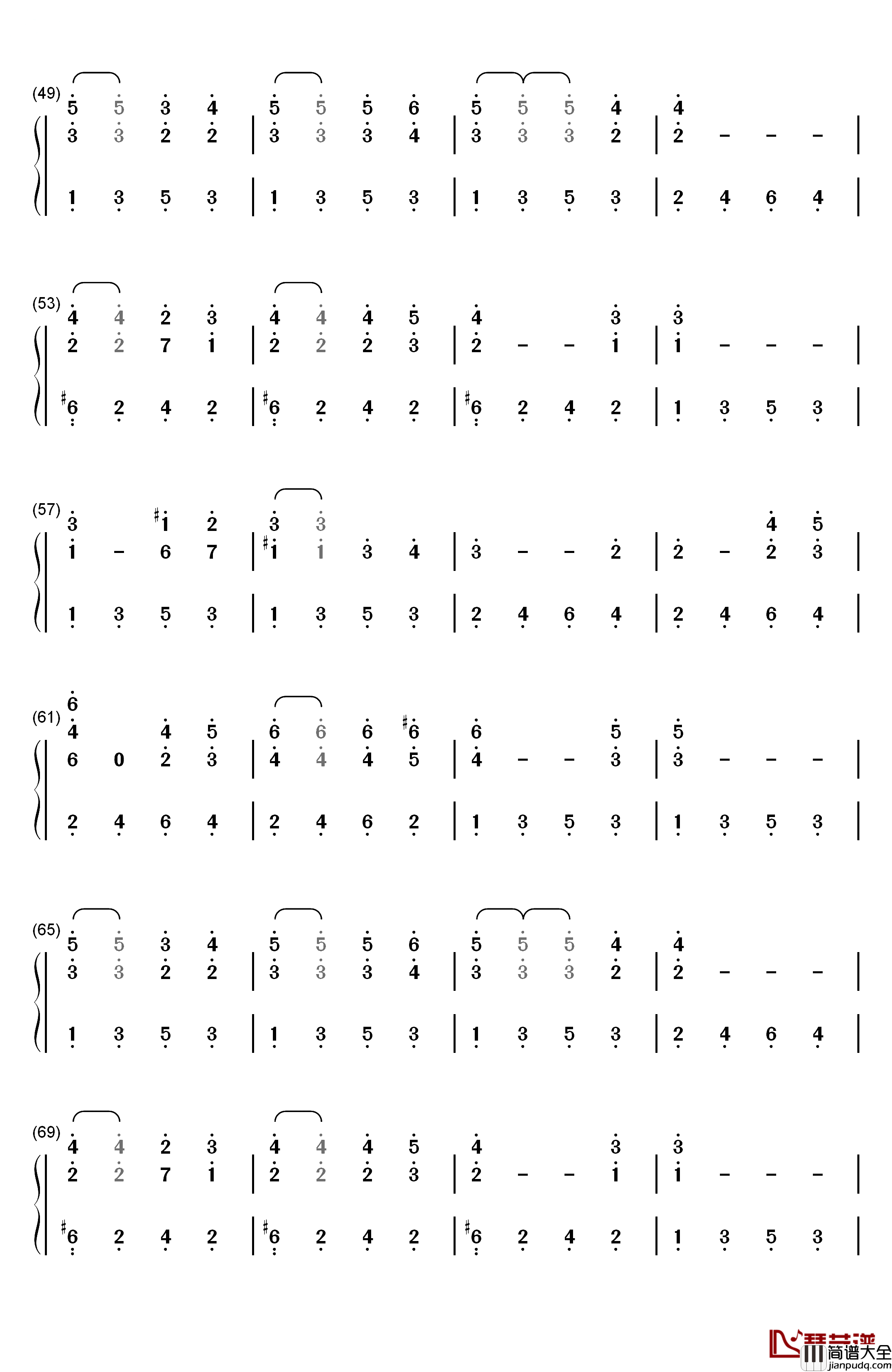 布拉格广场钢琴简谱_数字双手_蔡依林__周杰伦