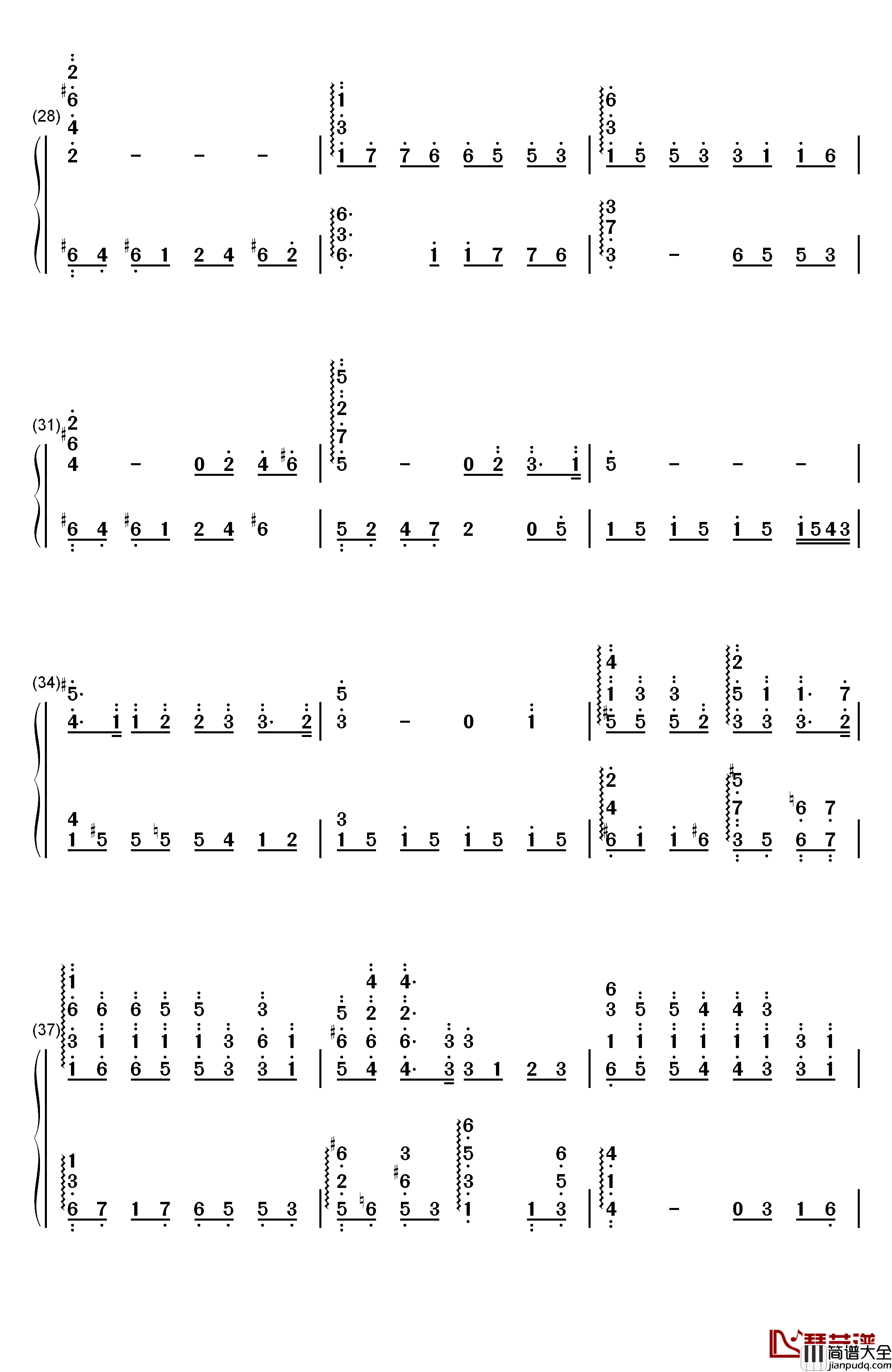 Remember_Me钢琴简谱_数字双手_Miguel_Natalia_Lafourcade