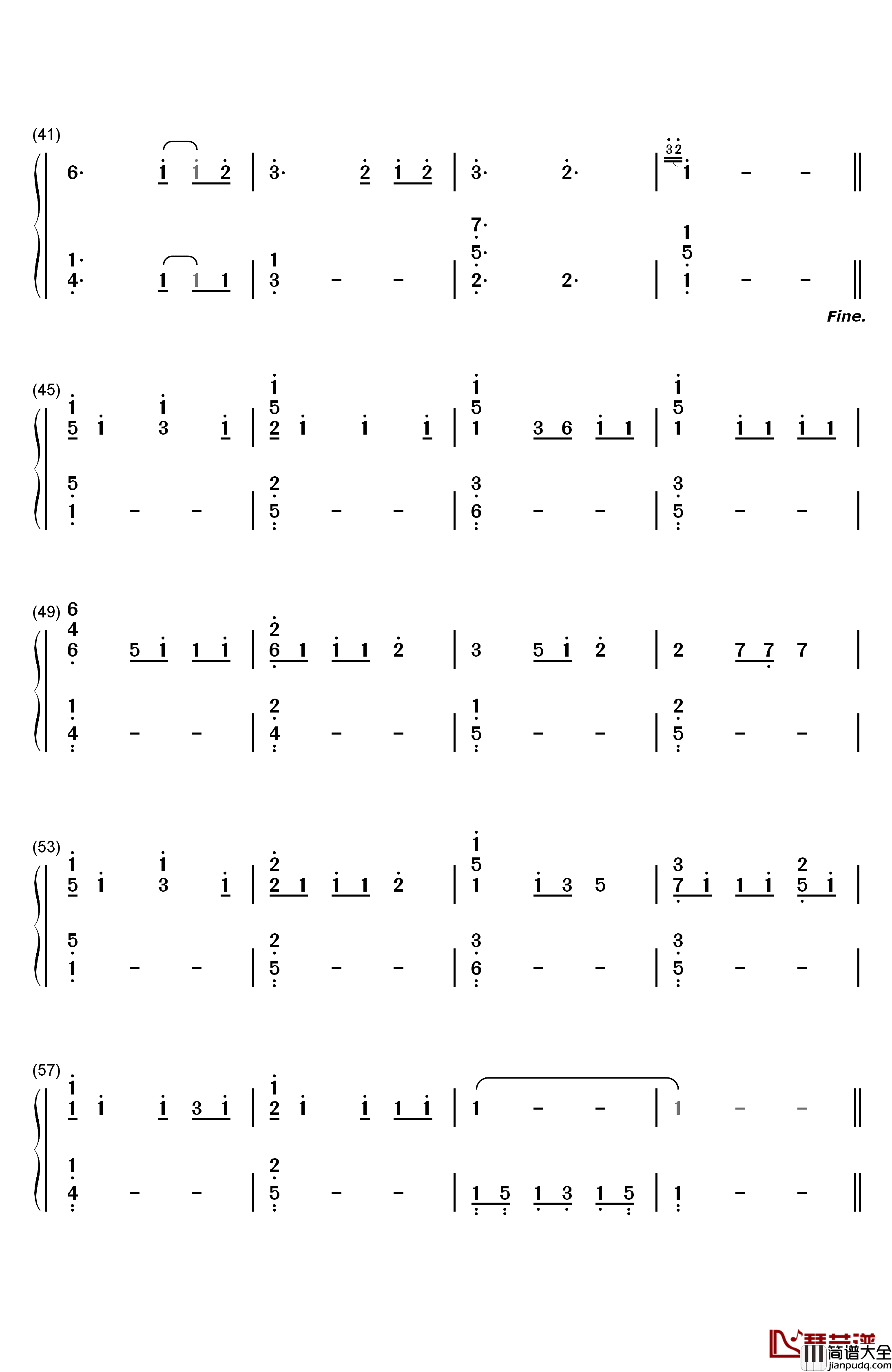 弥先村钢琴简谱_数字双手_光田康典