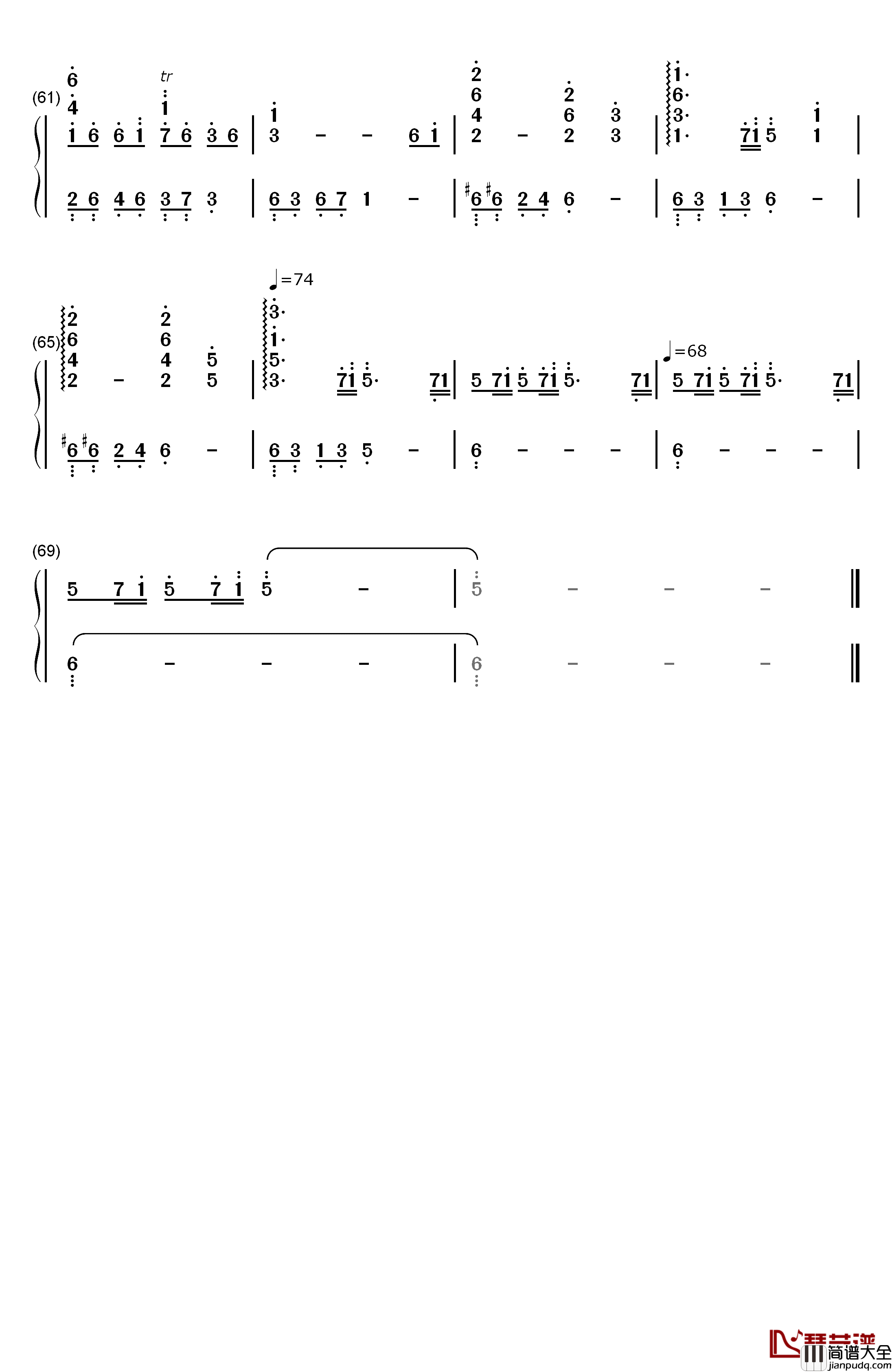 风之甬道钢琴简谱_数字双手_久石让__Joe_Hisaishi_宫崎骏