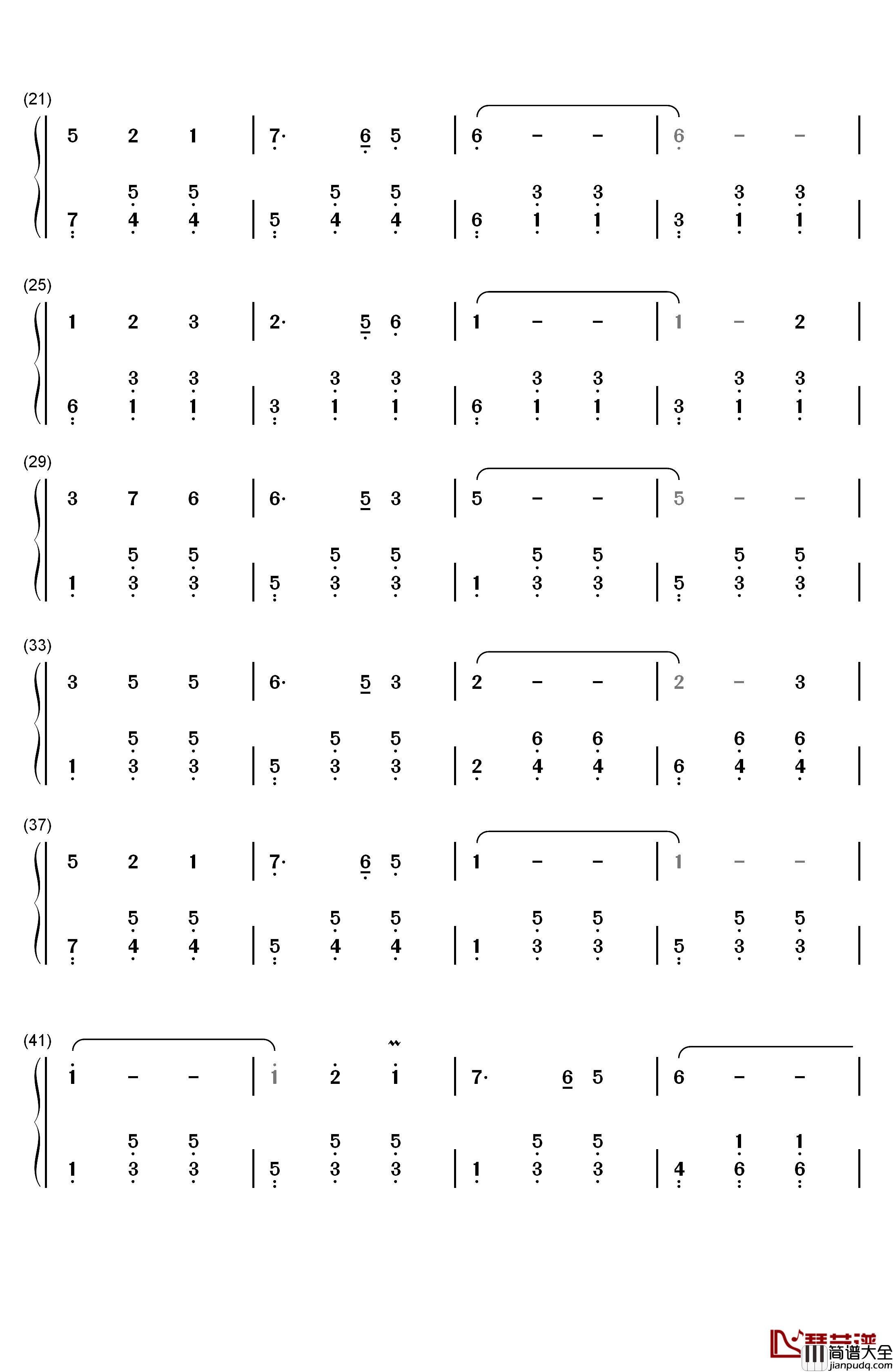 我们的生活充满阳光钢琴简谱_数字双手_于淑珍
