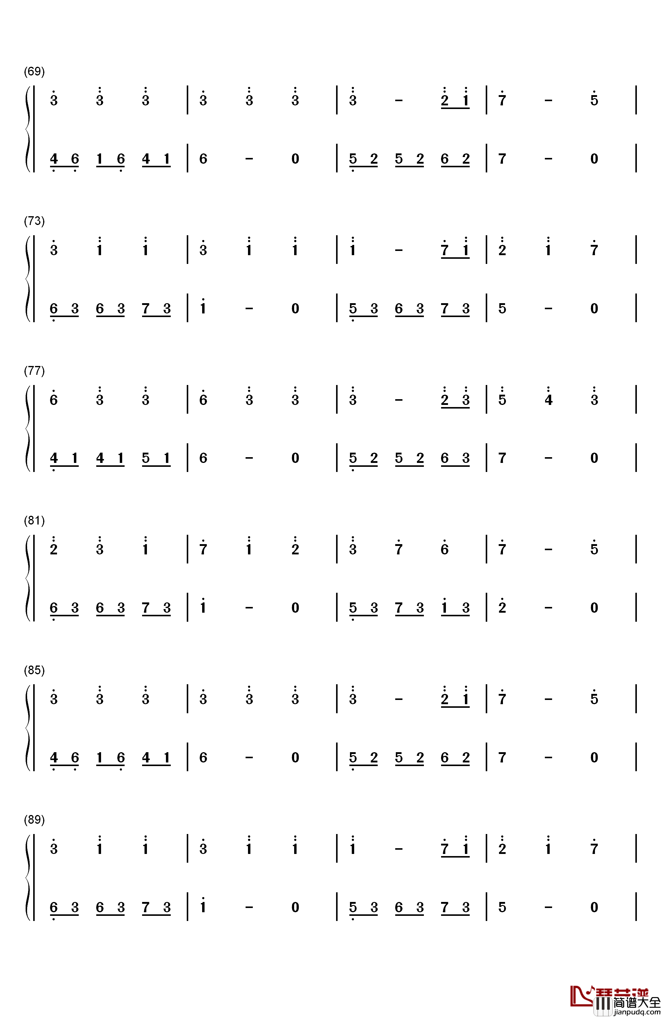 Raindrops钢琴简谱_数字双手_S.E.N.S