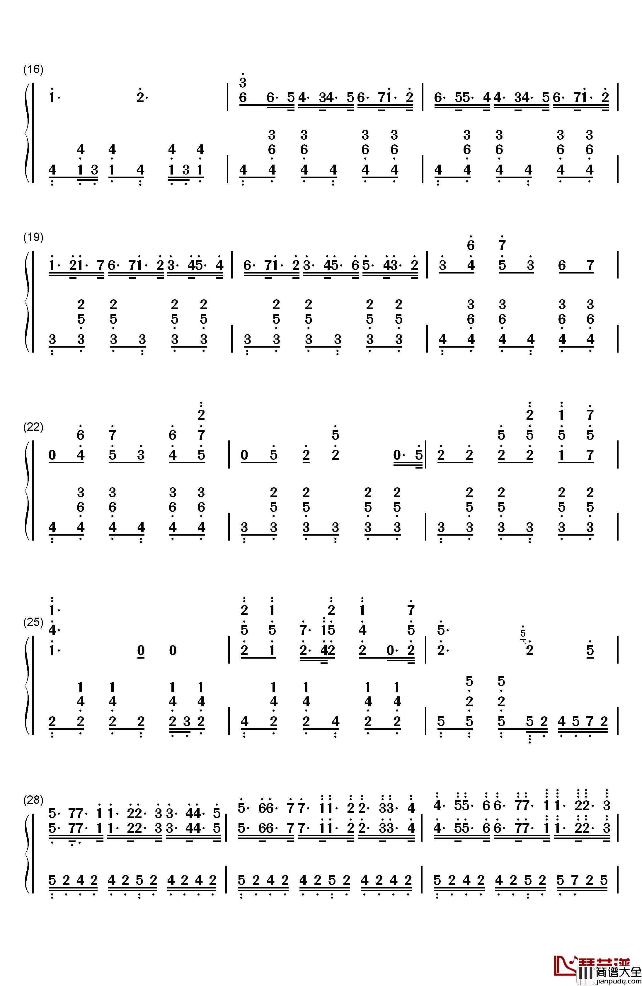 Dream钢琴简谱_数字双手_Rayark