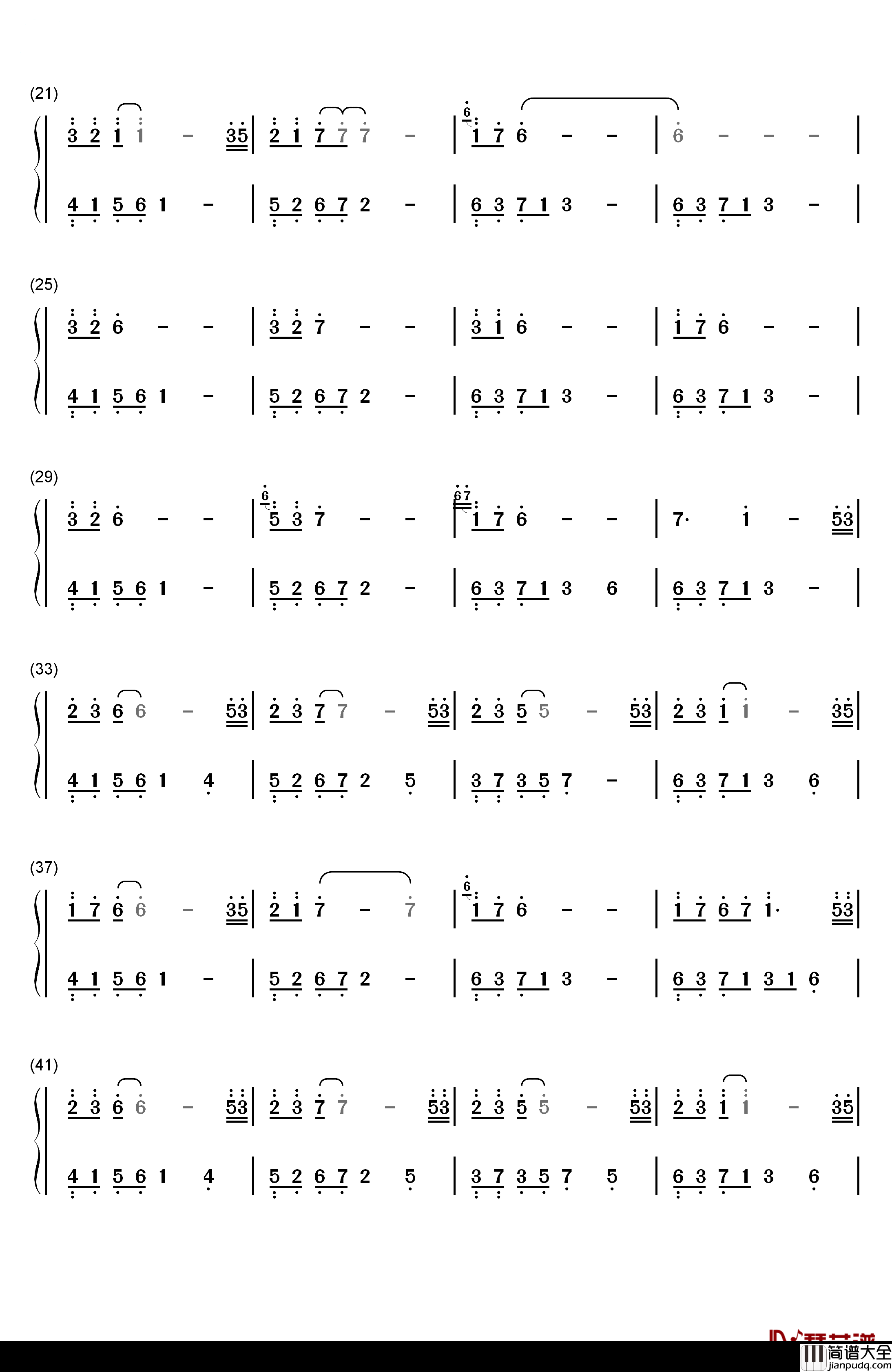 夜的钢琴曲_25钢琴简谱_数字双手_石进