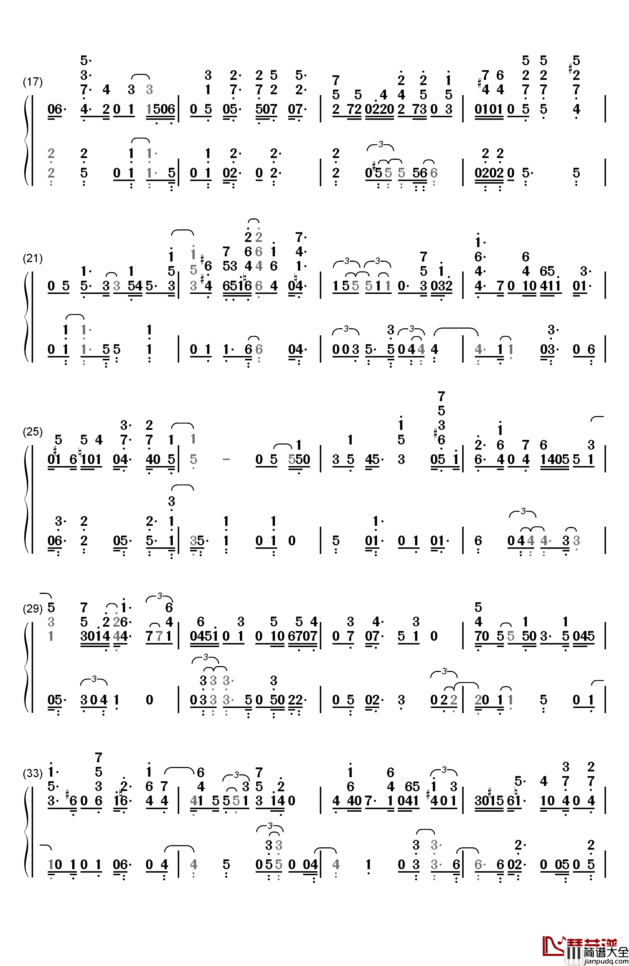 Frosty_the_Snowman钢琴简谱_数字双手_Gene_Autry_&_The_Cass_County_Boys