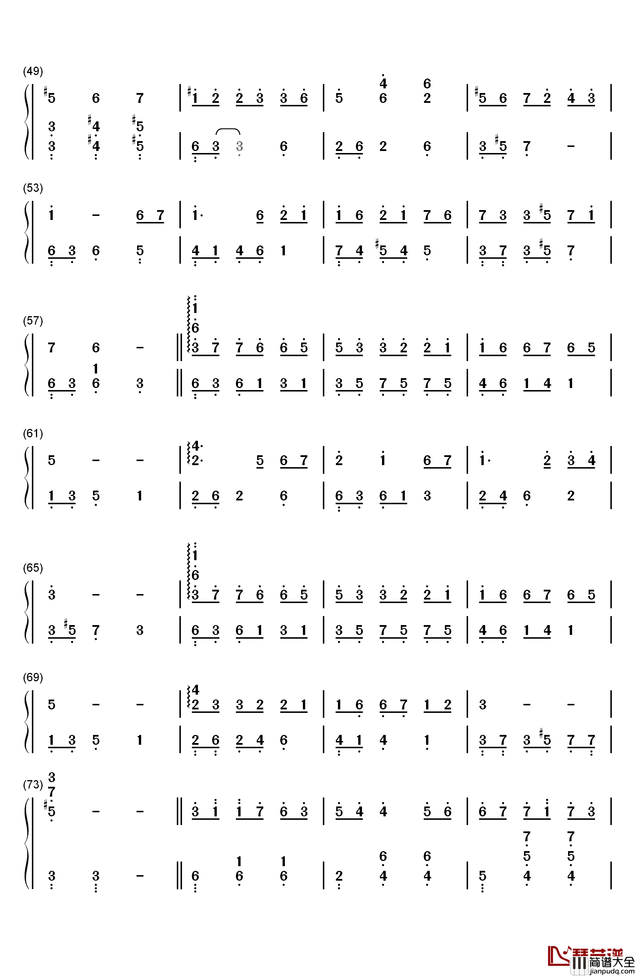 Pour_Chopin钢琴简谱_数字双手_The_Daydream