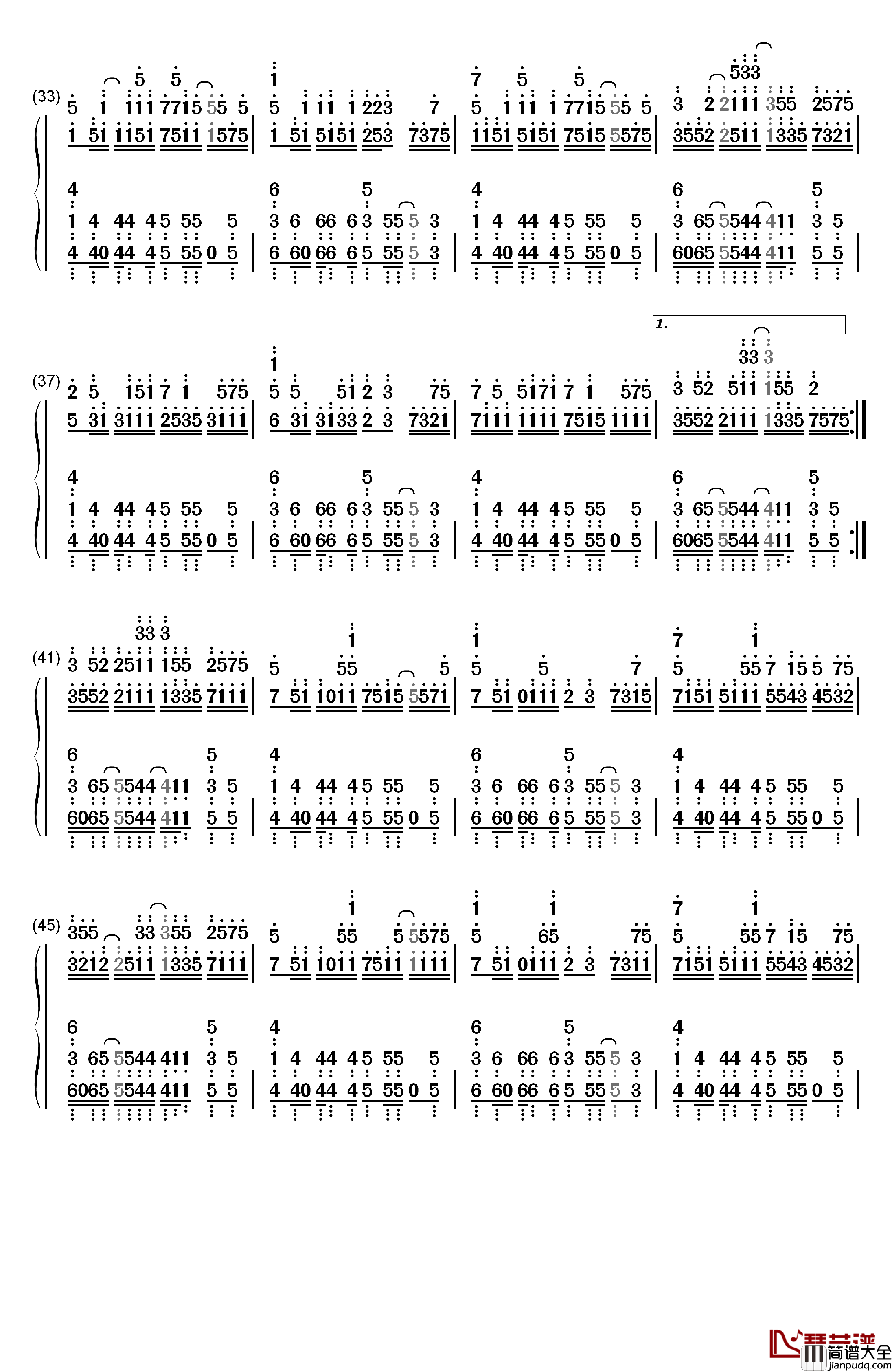 ふわふわ♪钢琴简谱_数字双手_牧野由依
