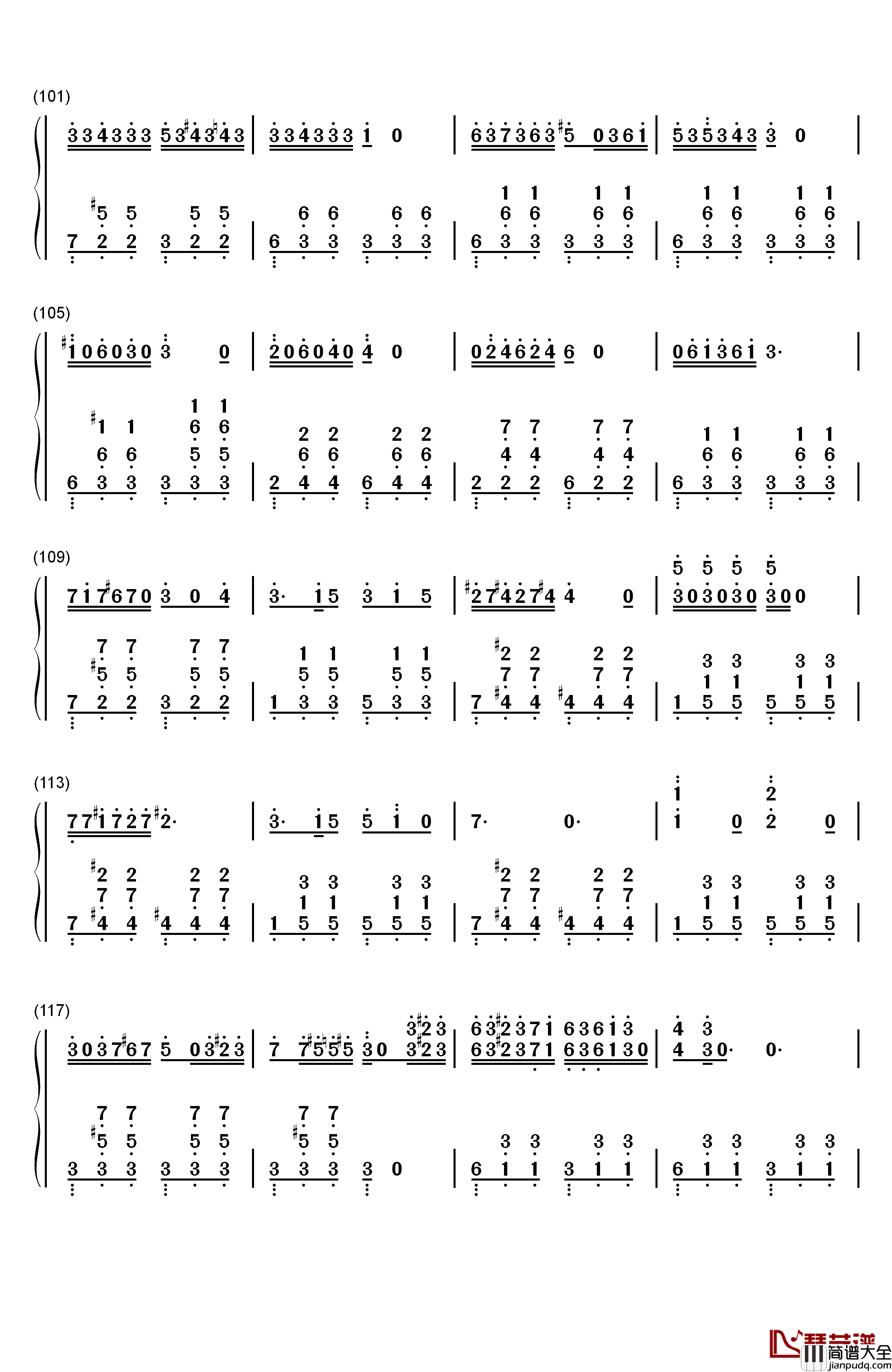 Dernier_Vol钢琴简谱_数字双手_Raphaël_Beau